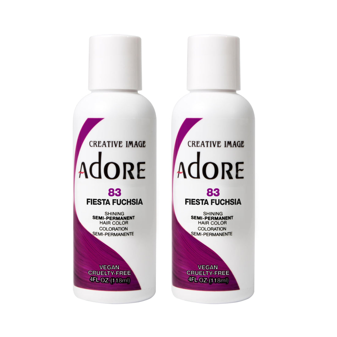 Adore Semi-Permanent Haircolor #083 Fiesta Fuchsia 4 Ounce (118ml) (2 Pack)