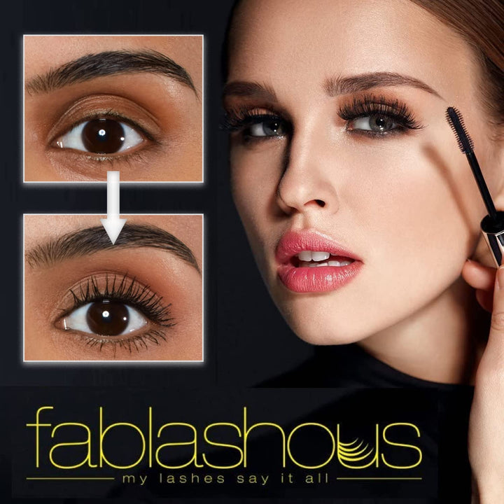The Original Fablashous 3D Thickening and Lengthening Black Natural Green Tea Fibre Lash Mascara Extensions In Luxury Embossed Patterned Display Case - UK EYELASH SPECIALISTS