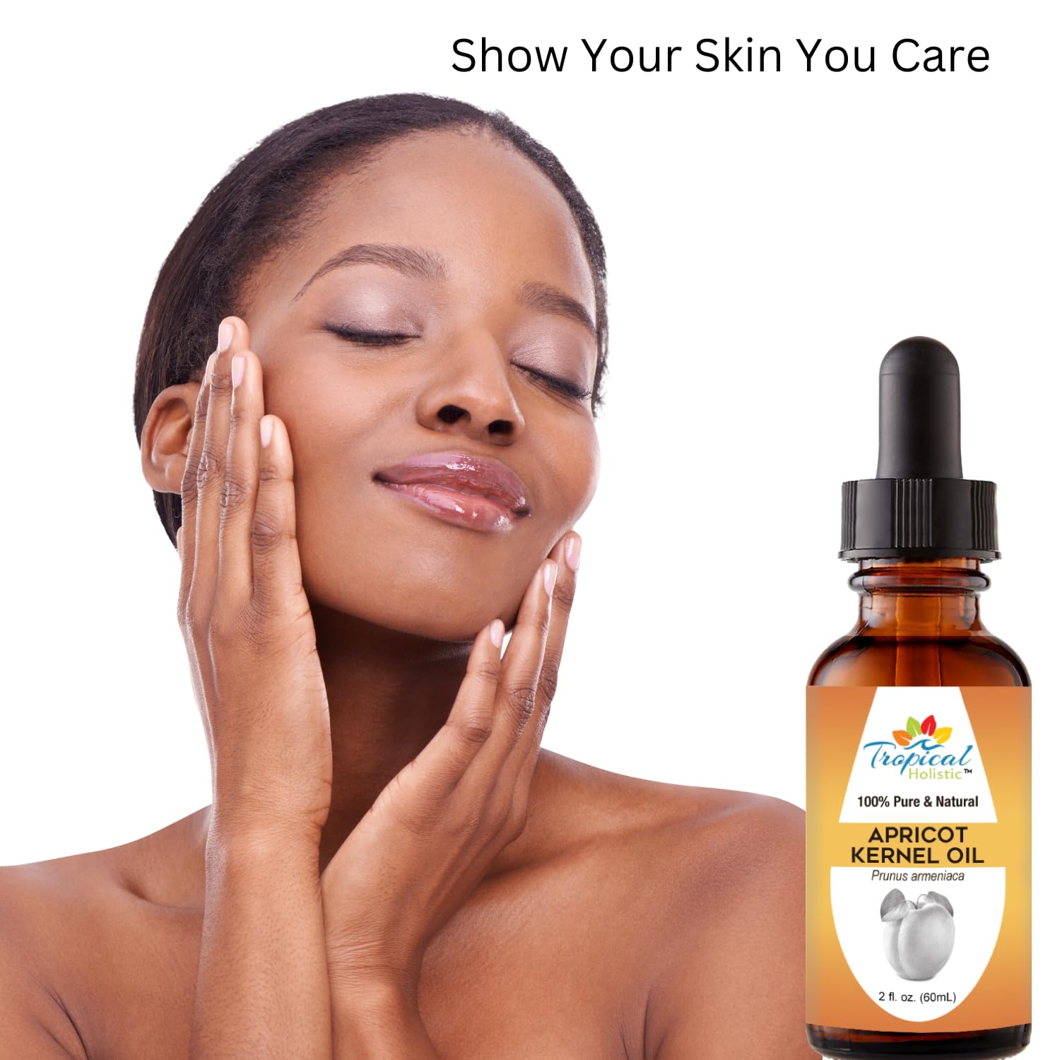 Tropical Holistic 100% Pure Organic Apricot Kernel Oil, 2 oz - Natural Cold-Pressed Apricot Seed Oil from Turkey - Ideal for Massage, Skincare, Hair, Body, Aromatherapy for Men & Women