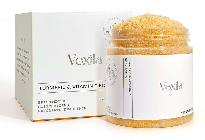 Turmeric & Vitamin C Body Scrubs For Women - All Natural Turmeric Scrub - Moisturizing, and Exfoliating, Body, Face, Foot, Hand Scrub, Nourishes Skin, Deep Cleansing (8.8 Ounce Pack of 1)