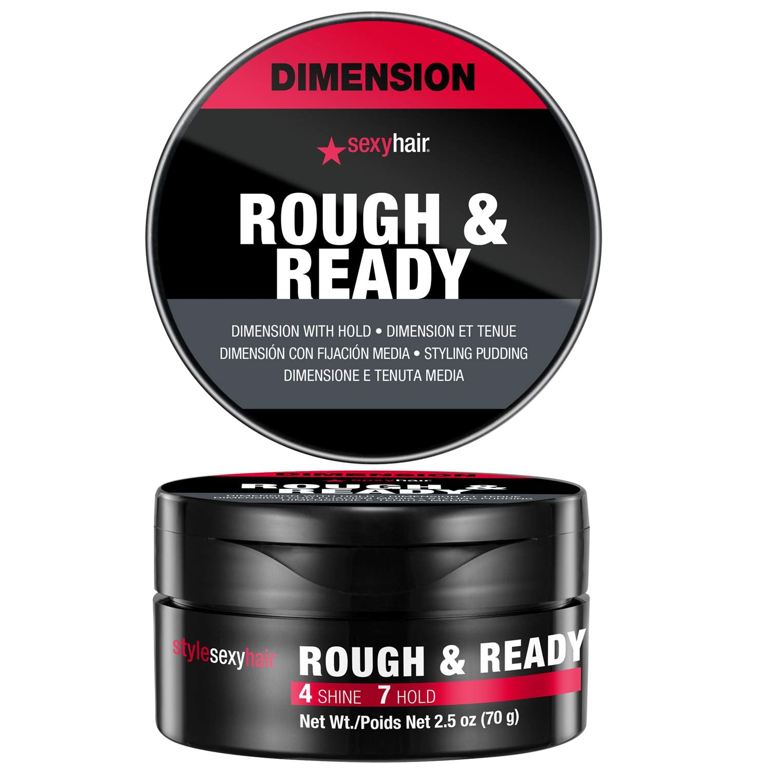 SexyHair Style Rough & Ready Dimension with Hold Styling Putty, 2.5 Oz