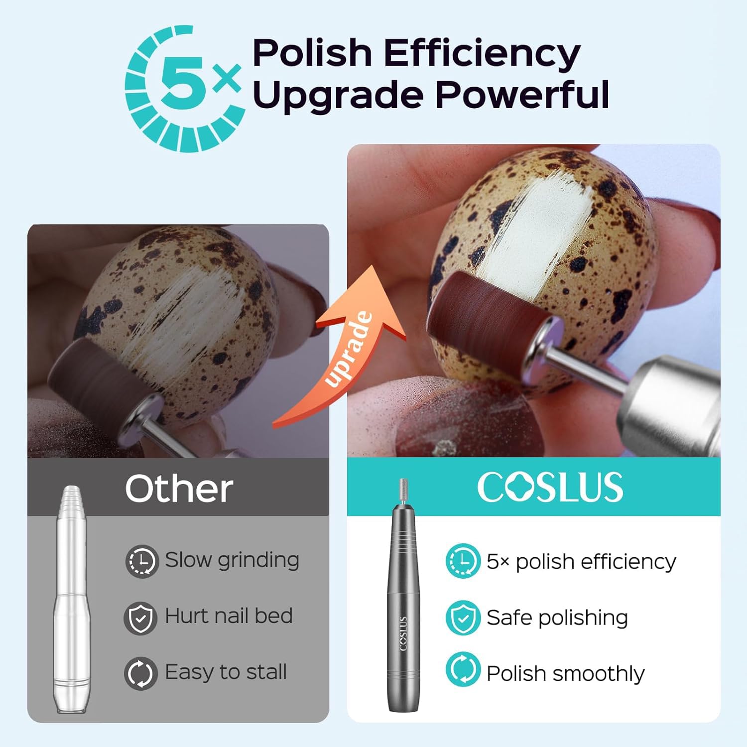 COSLUS Electric Nail Drill File Professional: for Acrylic Gel Dip Powder Nails Portable Nail Drill Machine Kit Manicure Pedicure Tools Polishing Set with Nail Drill Bits Sanding Bands