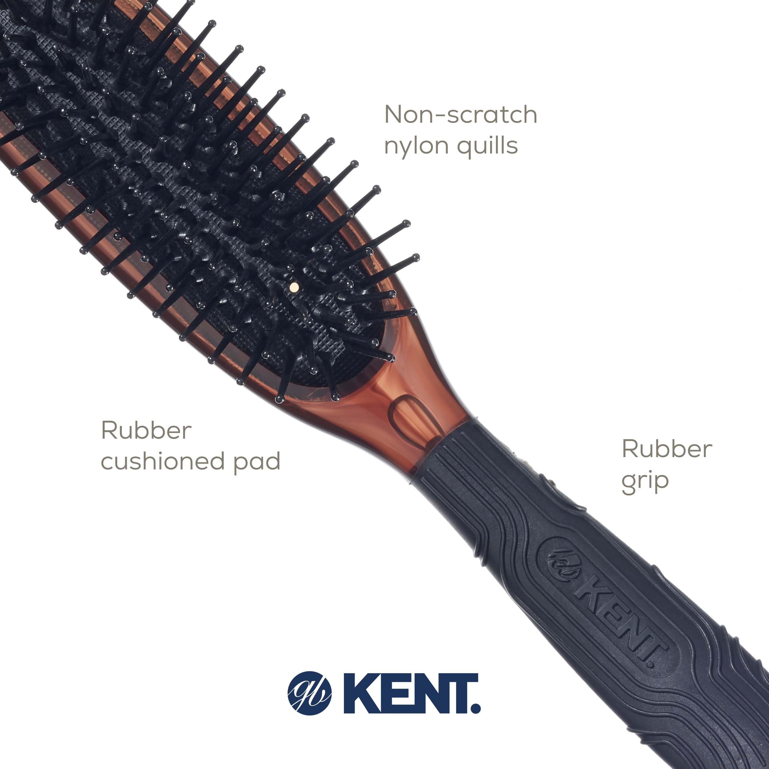 Kent Headhog Handbag Brush, Brown