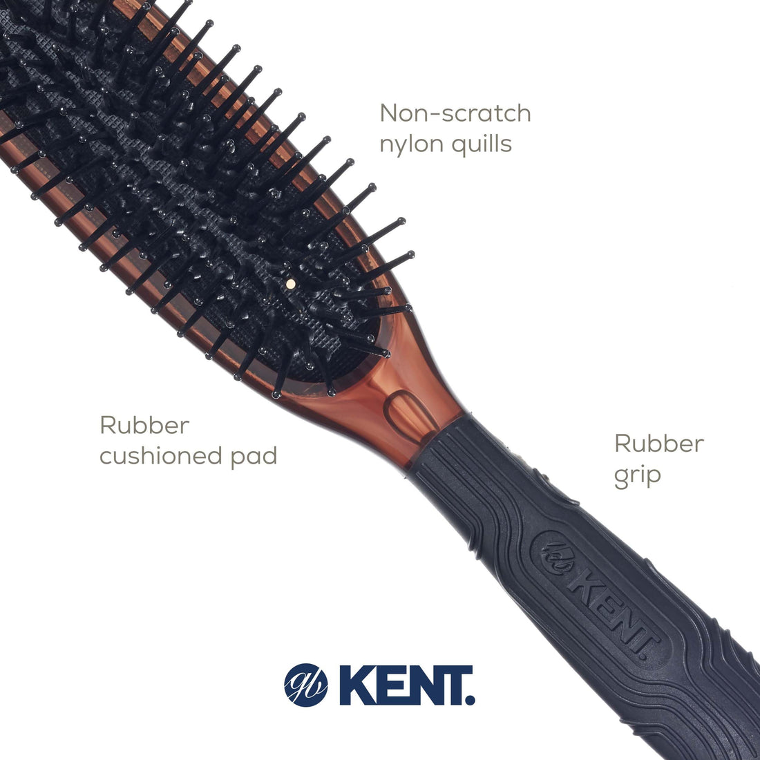 Kent Headhog Handbag Brush, Brown