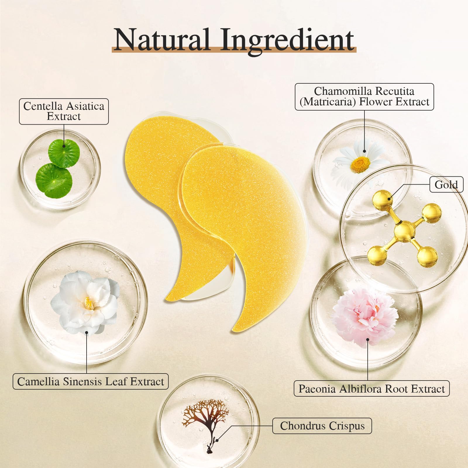 USTELIR Under Eye Patches, 40 Pairs 24K Gold Eye Masks with Collagen, Eye Patches for Puffy Eyes, Dark Circles & Wrinkles, Under Eye Masks for Skin Care Set, Eye Gel Pads Spa Gifts for Women & Men