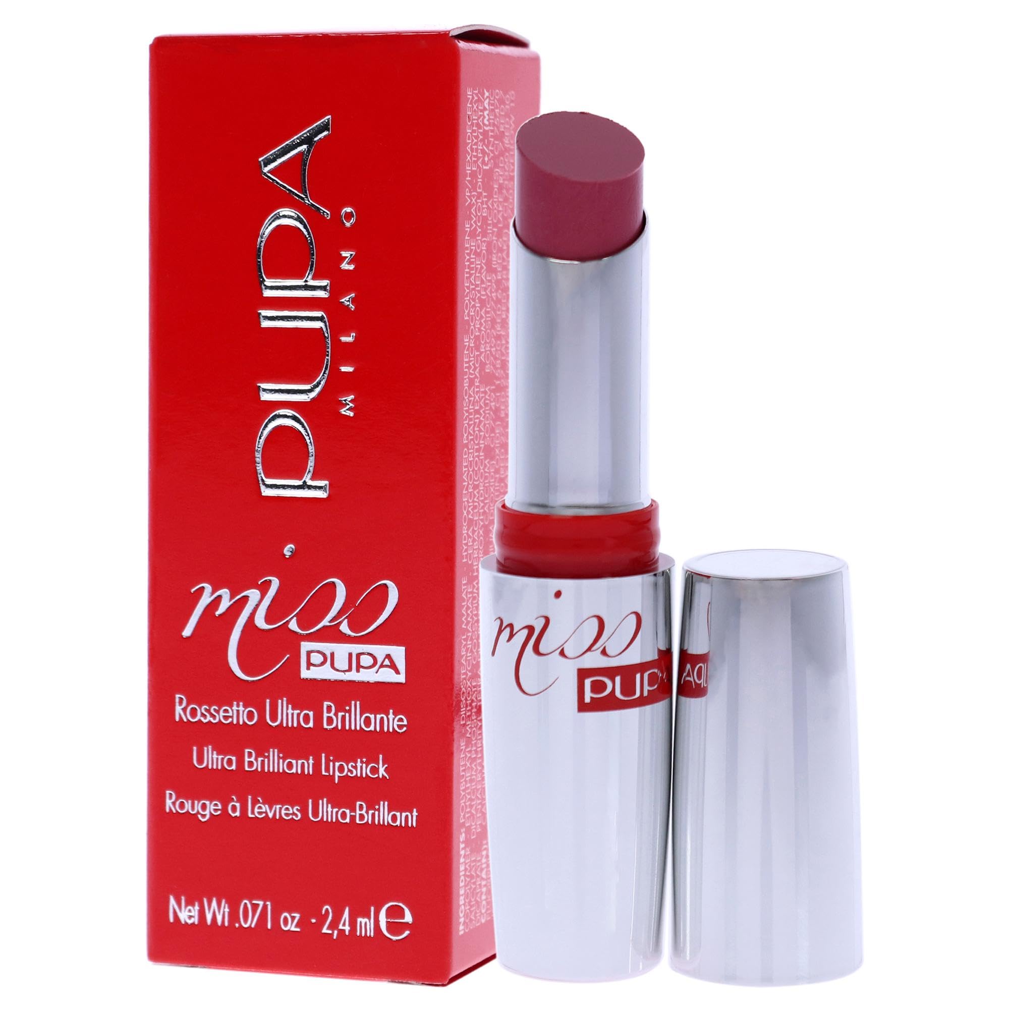 PUPA Milano Miss Pupa Lipstick by - Ultra Bright Lip Balm with Crystal Effect (102 CANDY NUDE)