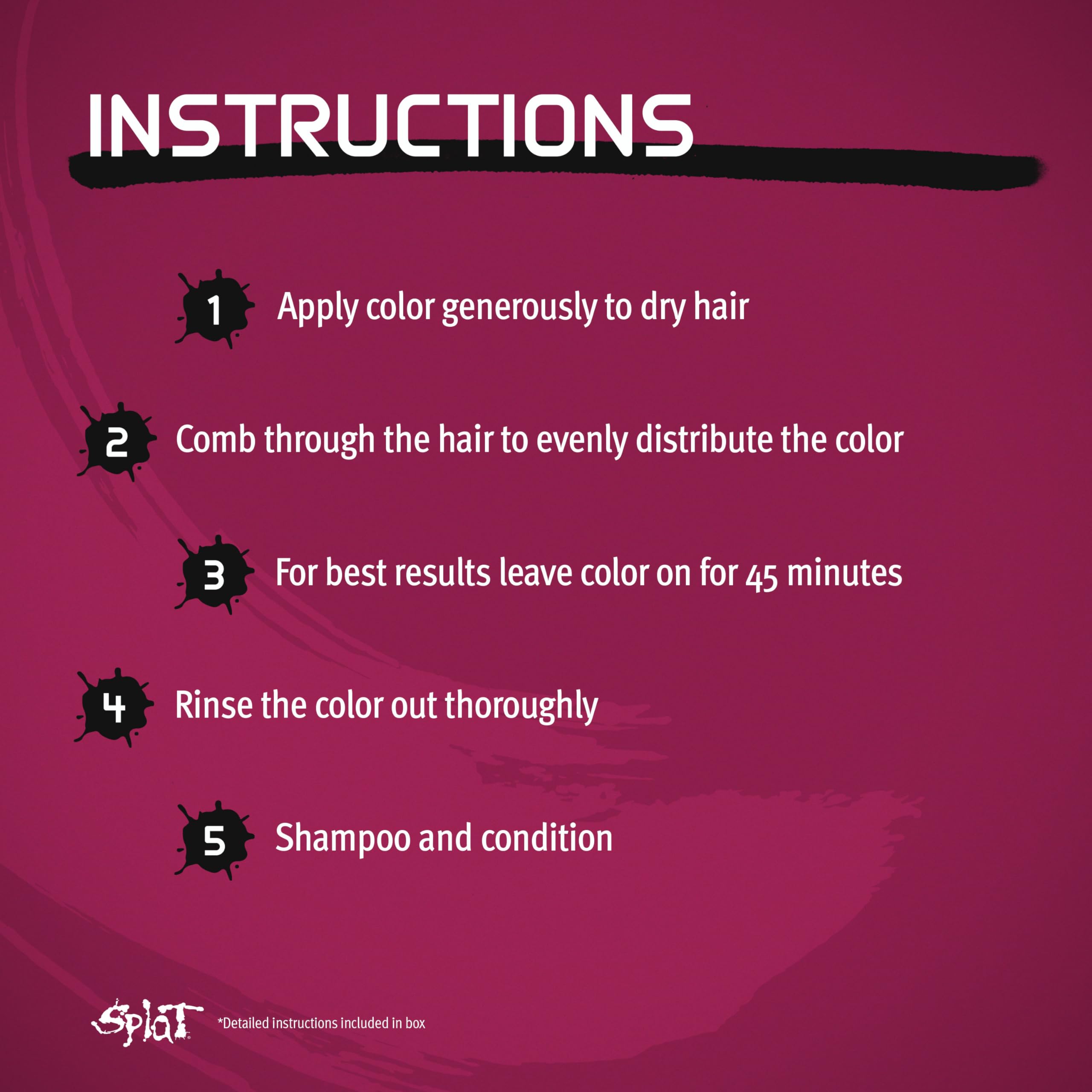 Splat Midnight Magenta Semi-Permanent Hair Color Kit No Bleach, Vegan, Cruelty Free