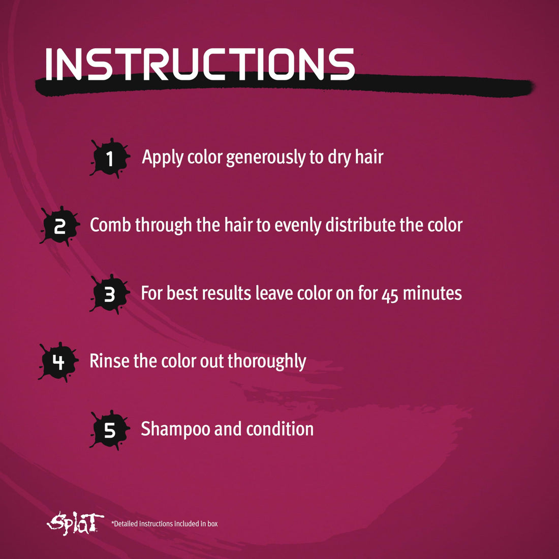 Splat Midnight Magenta Semi-Permanent Hair Color Kit No Bleach, Vegan, Cruelty Free