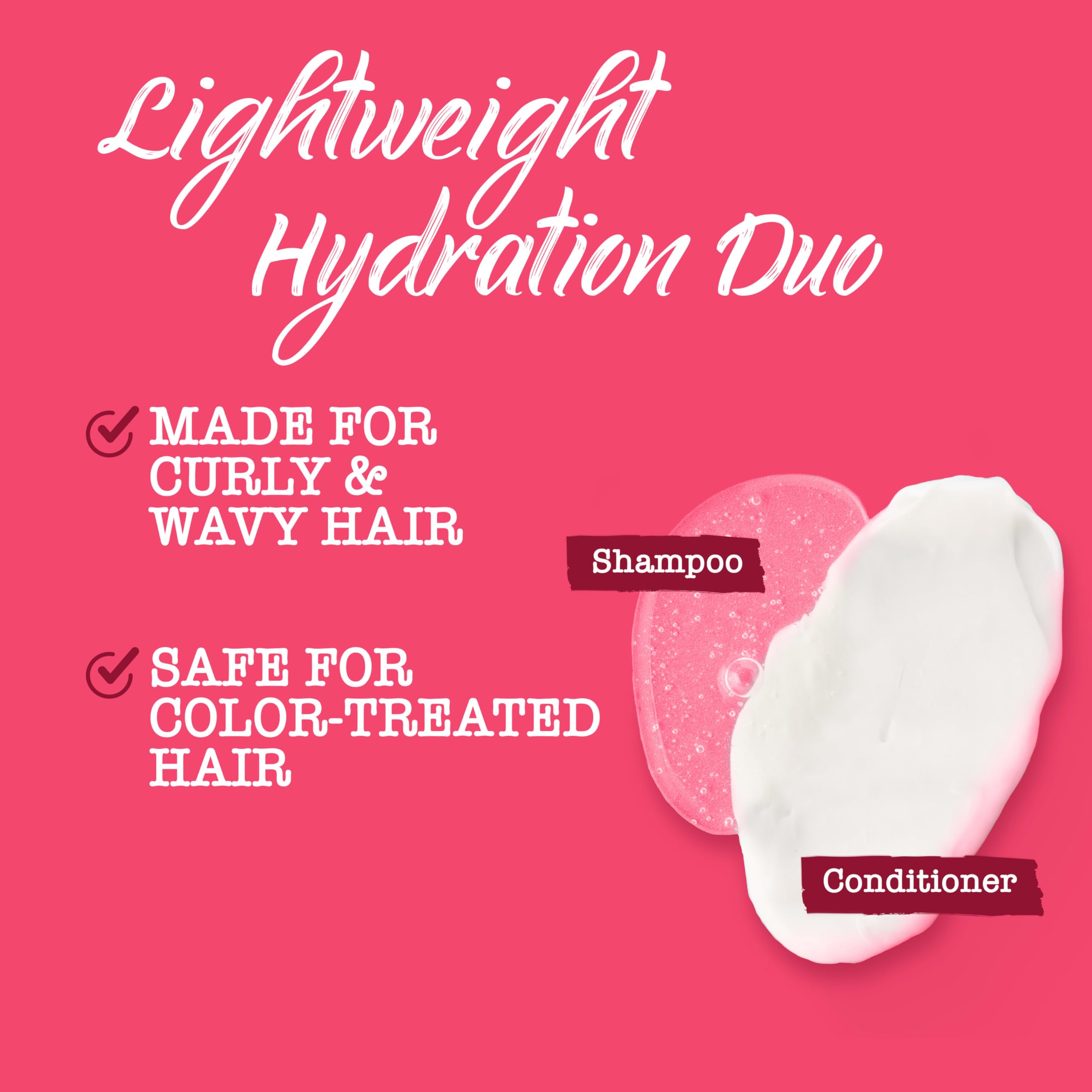 Maui Moisture Lightweight Hydration + Hibiscus Water Shampoo, Moisturizing Shampoo Softens & Quenches Wavy & Curly Hair with Aloe Vera, Vegan & Sulfate-Free Surfactants, 25.4 fl. oz