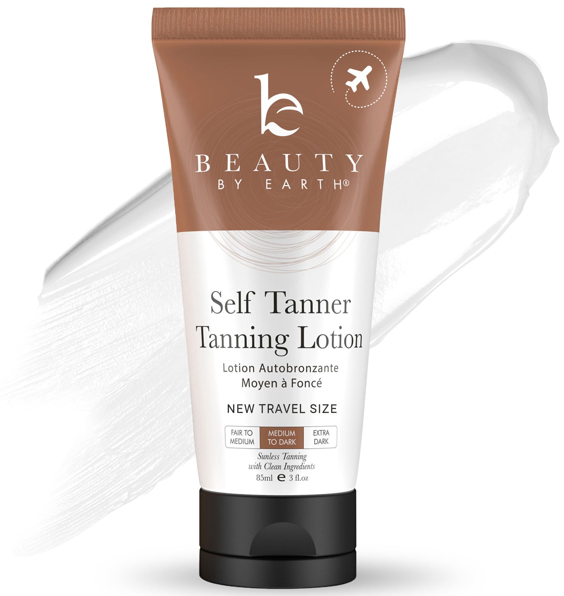 Tanning Lotion Self Tanner - USA Made with Natural & Organic Ingredients, Travel Size Self Tan Lotion, Non Toxic Gradual Tanning Moisturizer, Sunless Tanner for Fake Tan for Women & Men