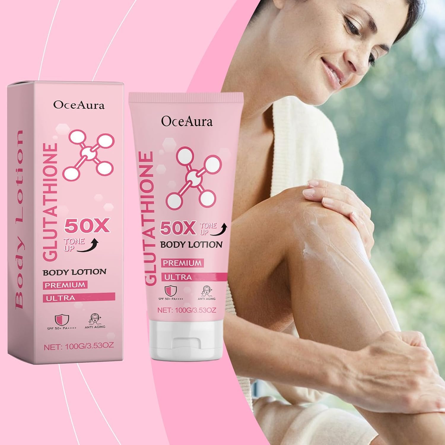 Aeaarvged Glutathione 50x Tone Up Body Lotion 2PCS, Moisturizing and Soft Skin All Over Body Scented Body Lotion, Glutathione Cream for Women And Men
