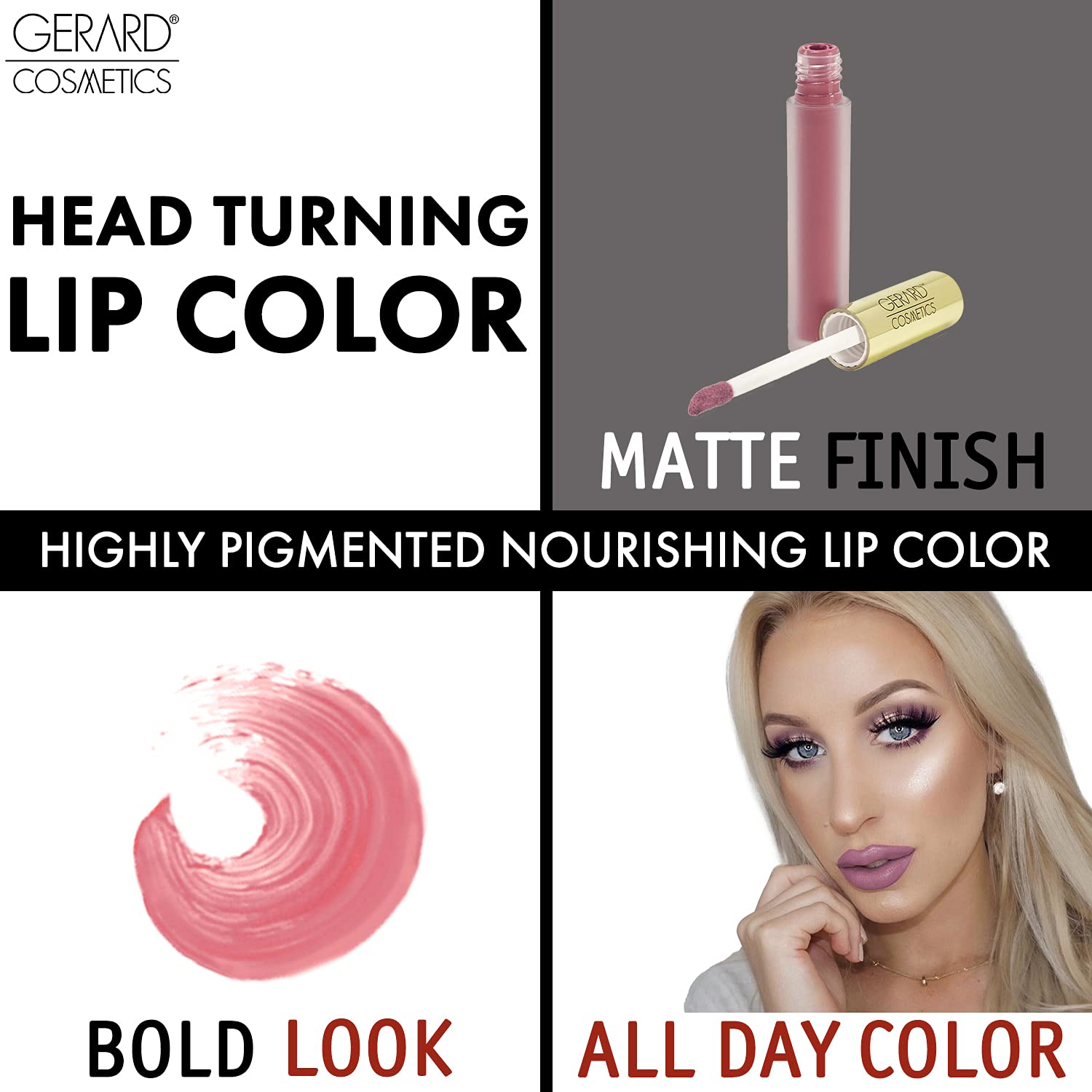 Gerard Cosmetics HydraMatte Liquid Lipstick 90210- MATTE FINISH STAY ALL DAY, Comfortable long wear CRUELTY FREE & USA MADE