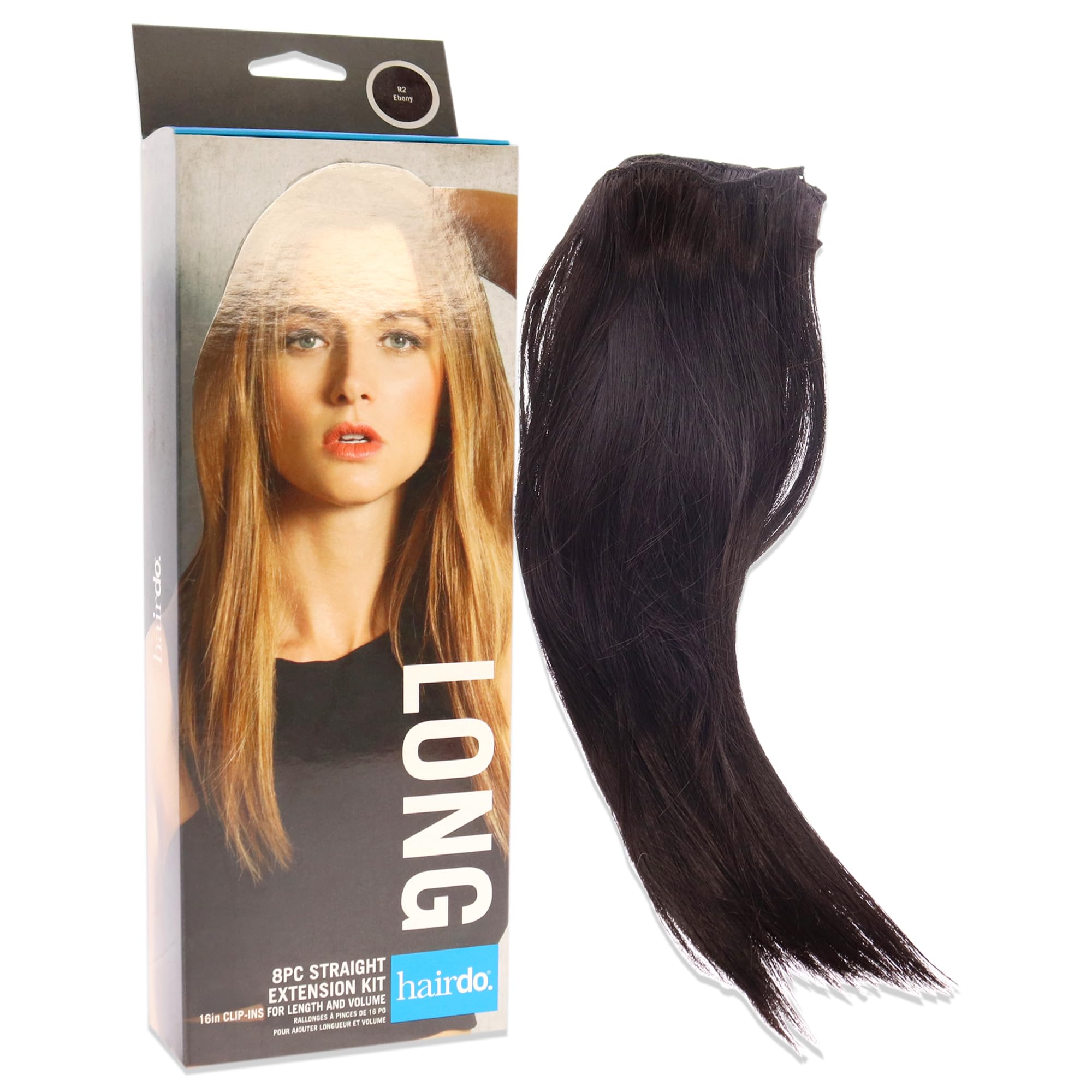 Hairdo Straight Extension Kit - R2 Ebony For Women 8 x 16 Inch Hair Extension