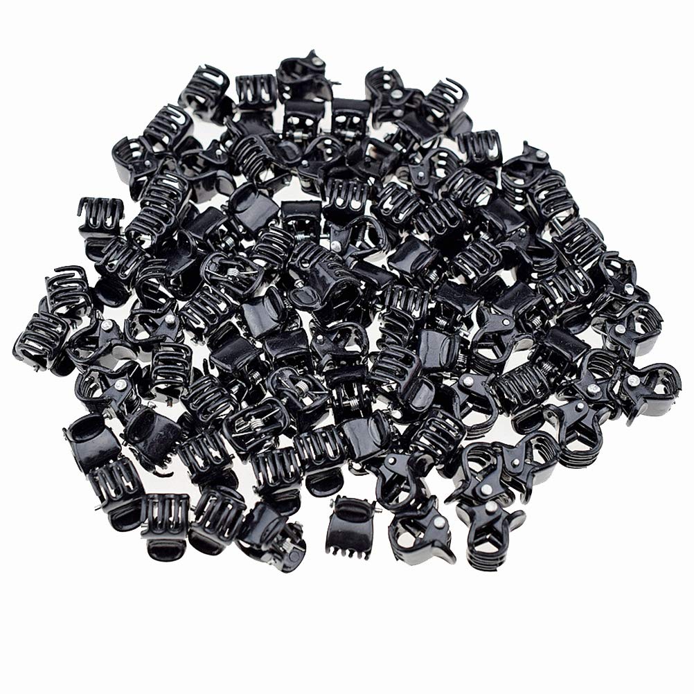 kolifu 100pc/pack 1cm Hair Claws Clip for Women Girls Plastic Mini Hairpin Hair Clip Clamp Hair Accessories Gifts (100pcs black) : 100pcs black