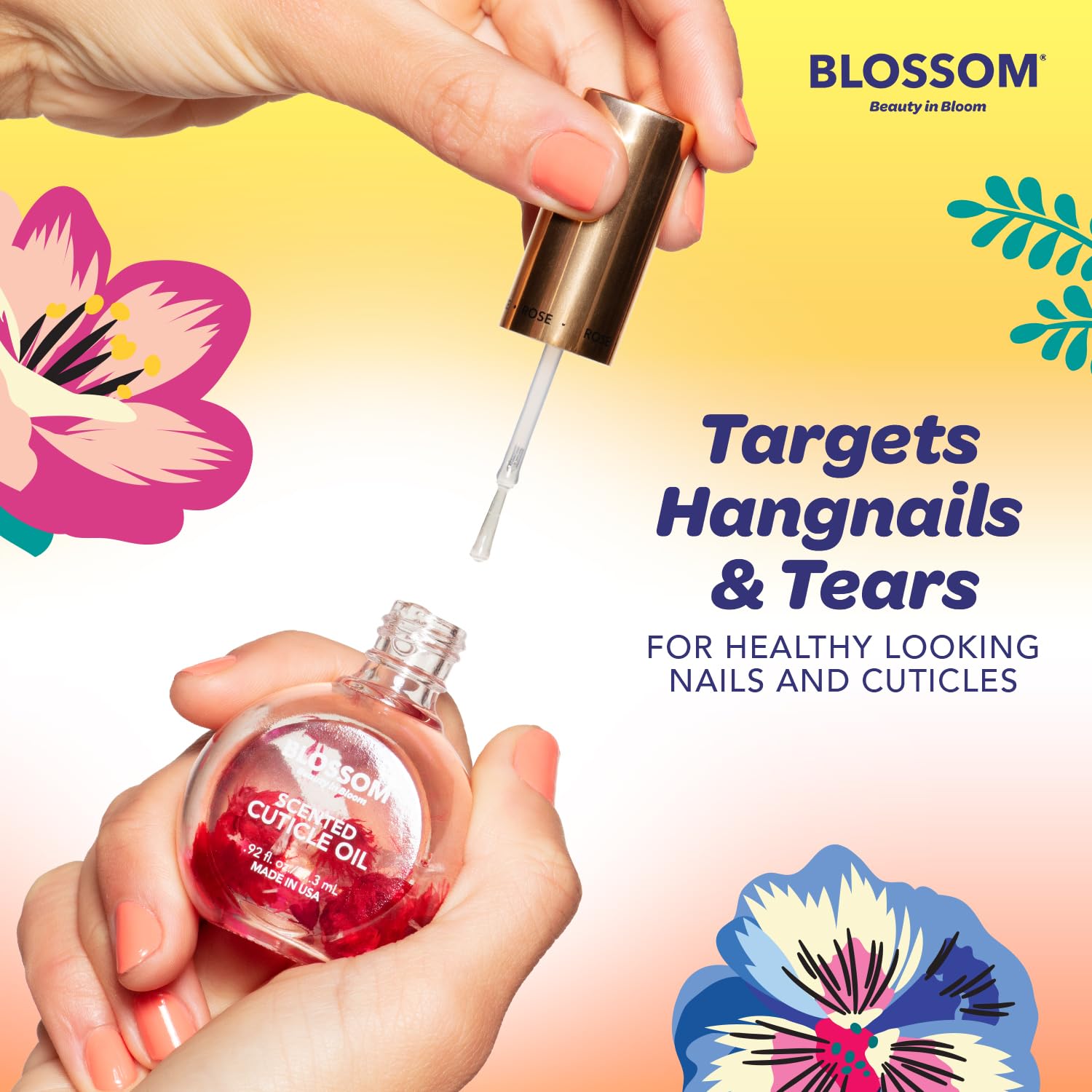 Blue Cross - Blossom Cuticle Oil with Real Flowers 0.5oz (BLCOF4 - Orange)