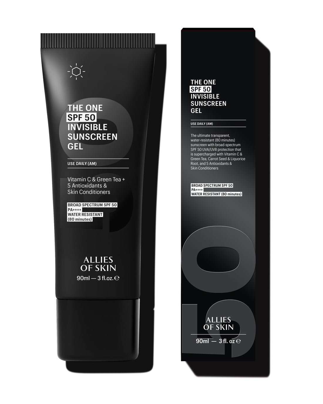 Allies of Skin Daily Face Sunscreen SPF 50, Jumbo | Zero White Cast Lightweight Gel Formula | Dermatologist Tested Under Makeup Primer| Water-Resistant & PA++++ Broad Spectrum UVA/UVB (3 fl oz)