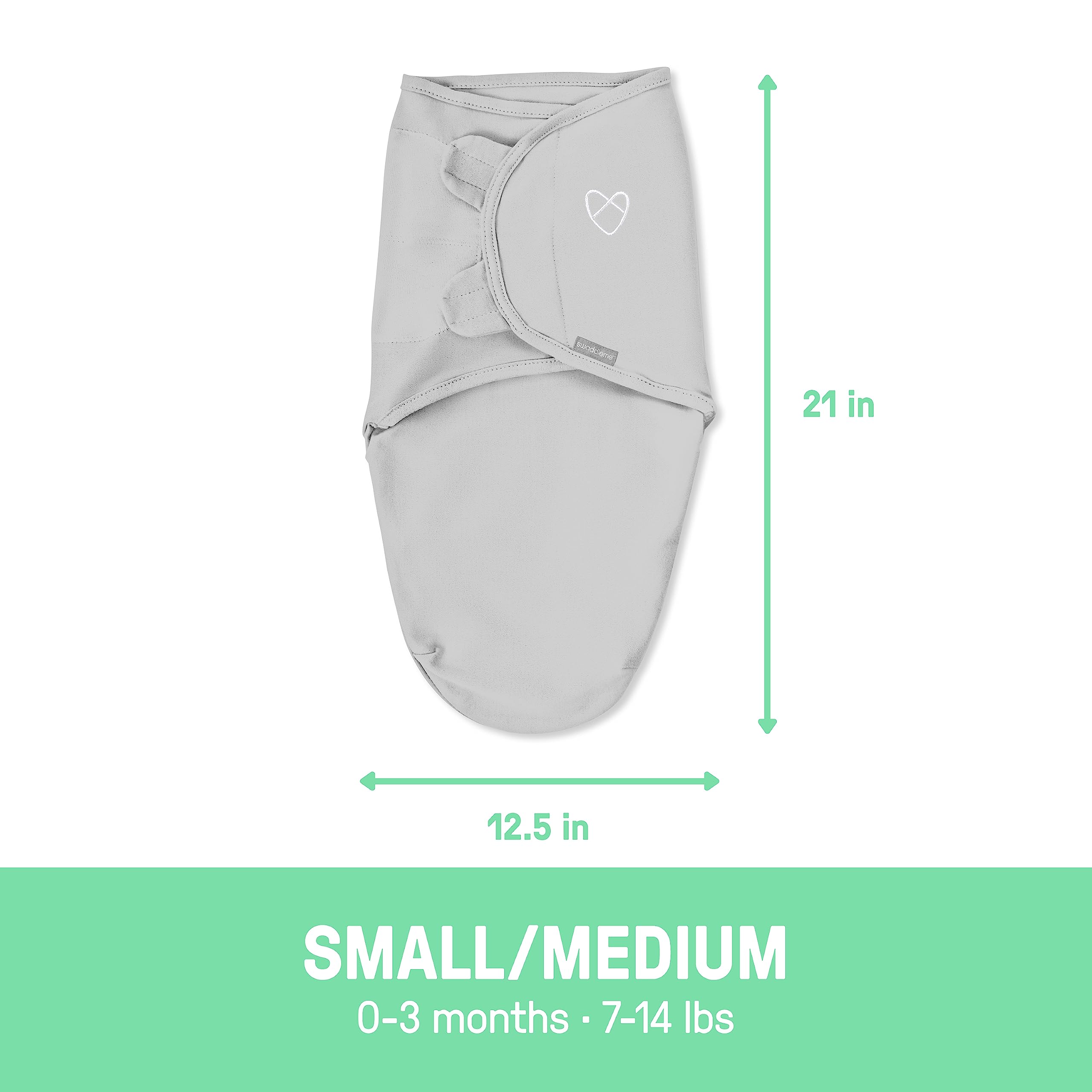 SwaddleMe by Ingenuity Original Swaddle, 100% Cotton, Improves Sleep & Calms Startle Reflex, 0-3 Months, 3-Pack - Oh Deer