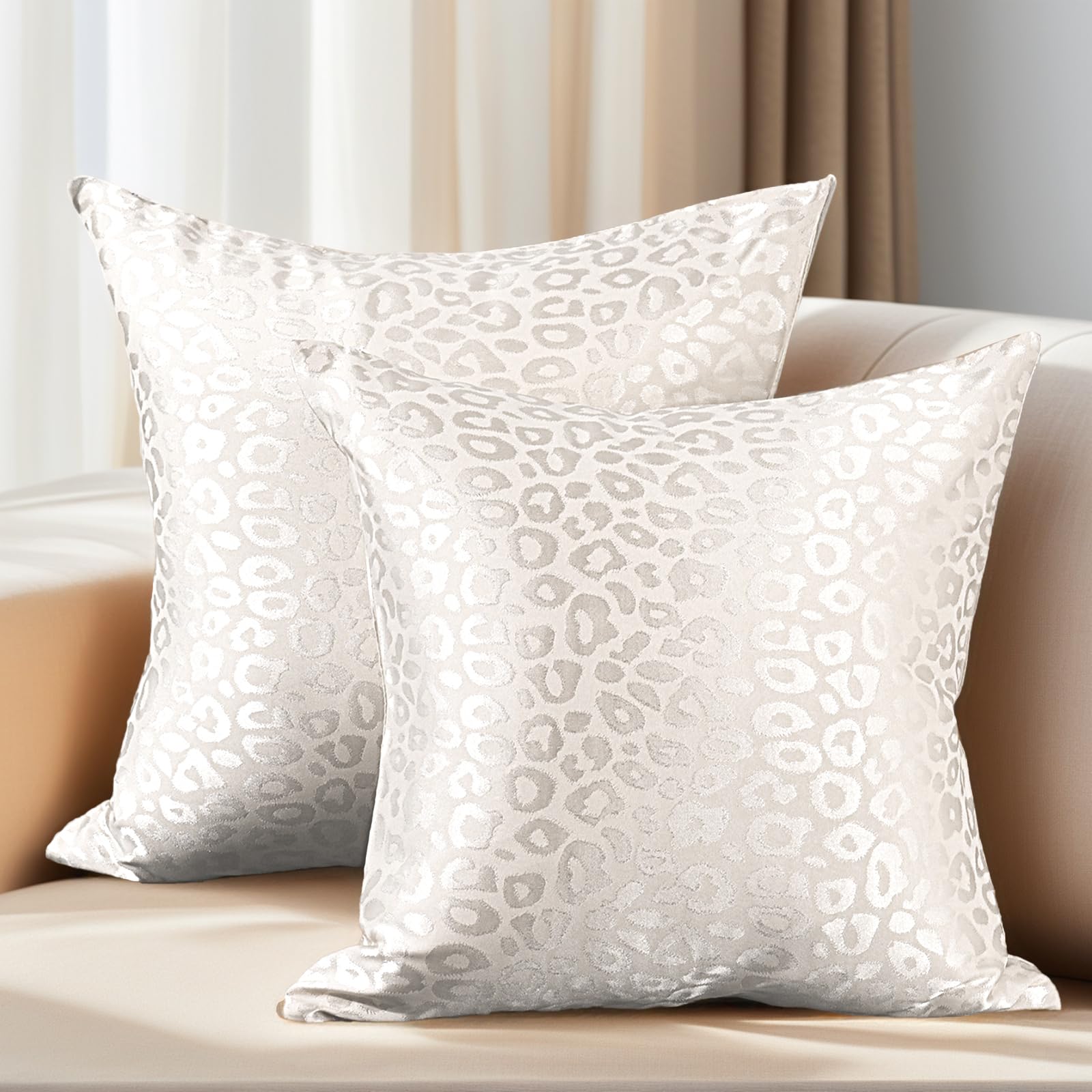 YANIBEST Pack of 2 Decorative 20x20 inch Throw Pillow Covers Leopard Print Pillow Covers Modern Farmhouse Christmas Home Decor for Sofa Living Room Couch Bed