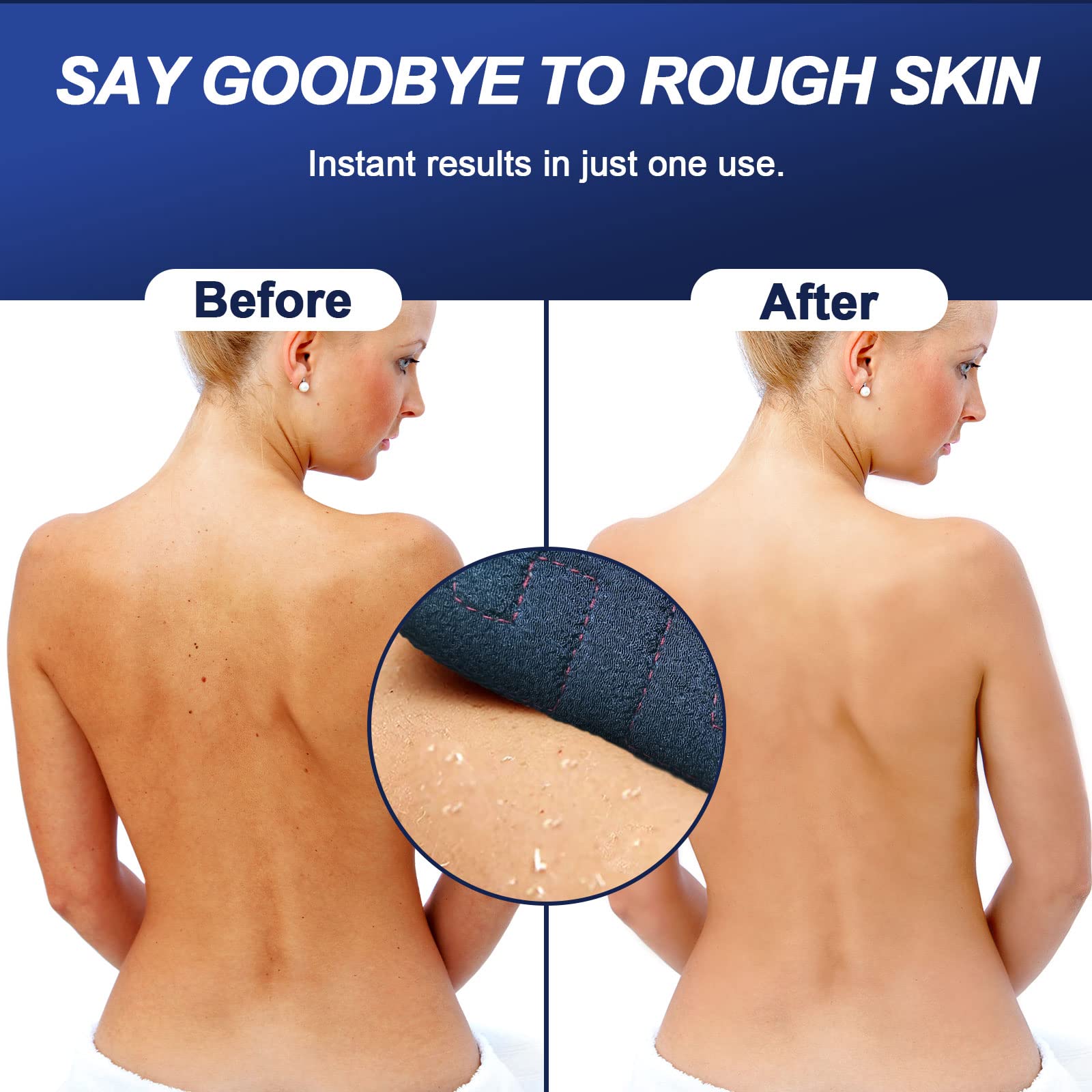 dodiff Exfoliating Back Scrubber for Shower, Double-Sided Back Scrub Washcloth with Handles for Use in Shower, 38 Inches Body Exfoliator Bath Tool to Clean Your Body Deeply for Men & Women Skin Care