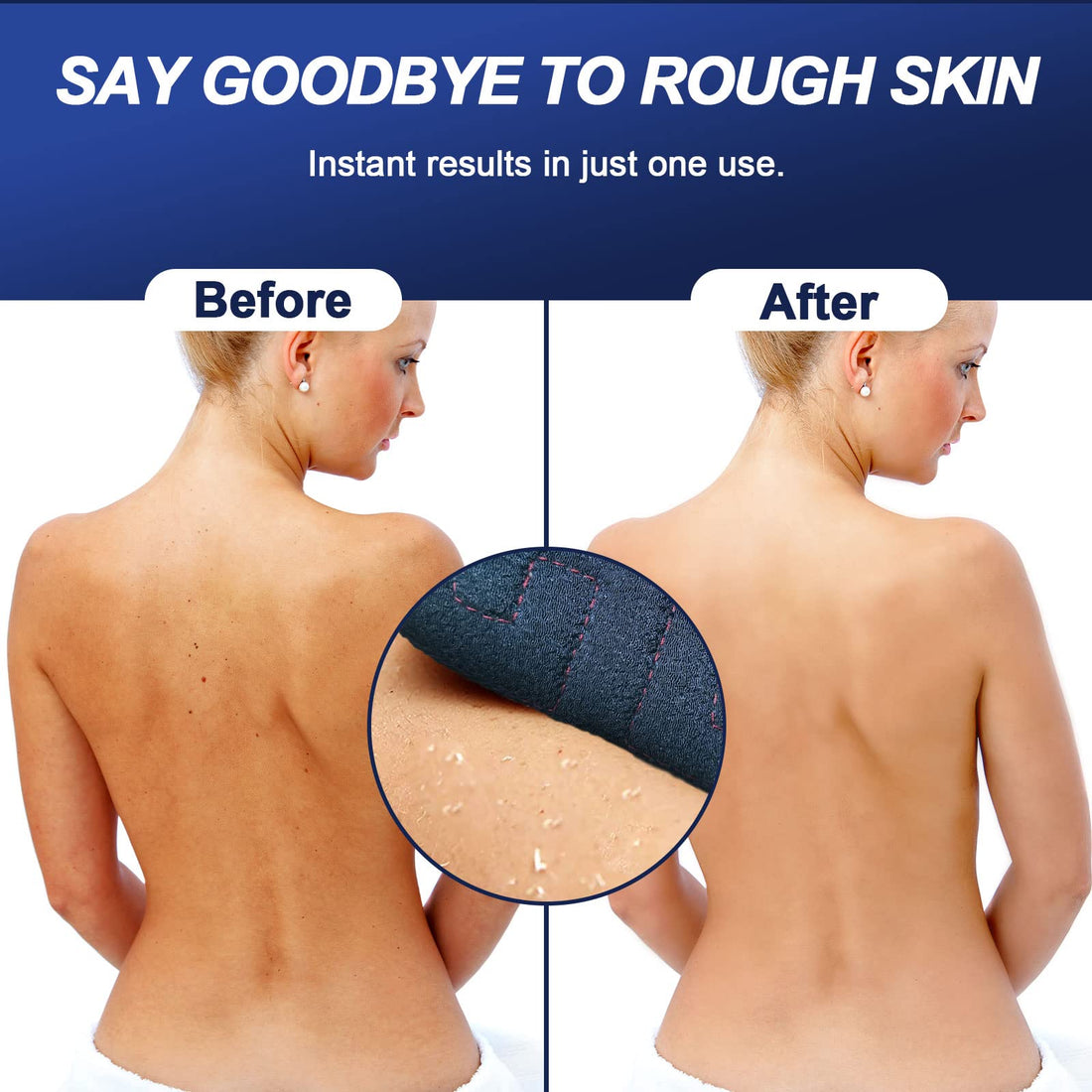 dodiff Exfoliating Back Scrubber for Shower, Double-Sided Back Scrub Washcloth with Handles for Use in Shower, 38 Inches Body Exfoliator Bath Tool to Clean Your Body Deeply for Men & Women Skin Care