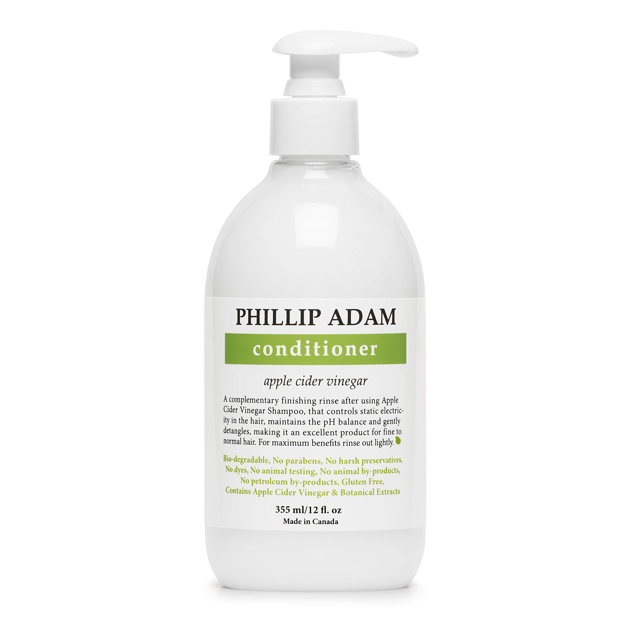 Phillip Adam Apple Cider Vinegar Conditioner for Shiny Hair - No Harsh Preservatives - For All Hair Types - 12 Ounce