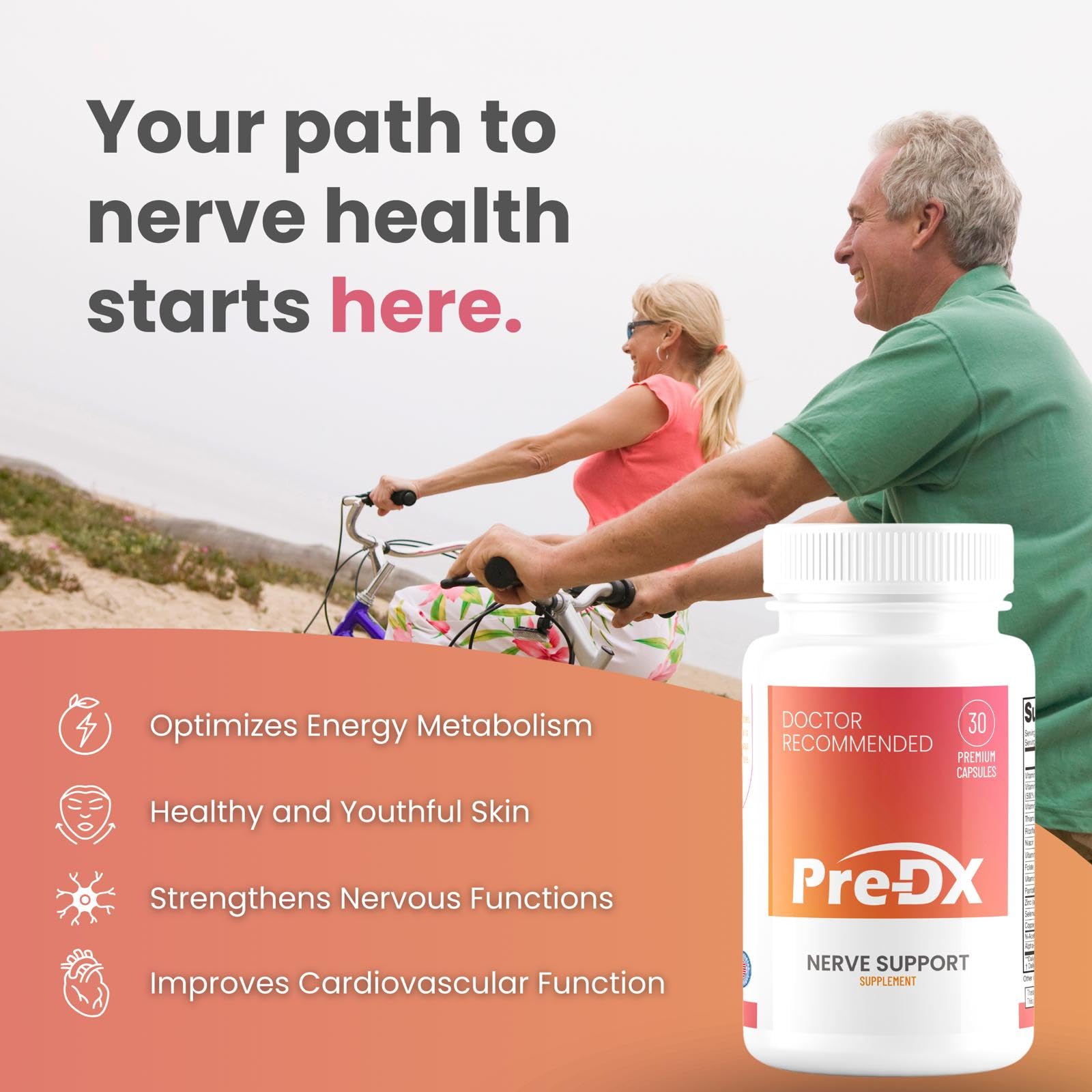 Pre-DX Nerve Support Supplement - Advanced L-Methylfolate Multivitamin w/Vitamin B-Complex & More for Resistance Enhancement - 3rd Party Tested L-methylfolate Supplement - 30 Capsules