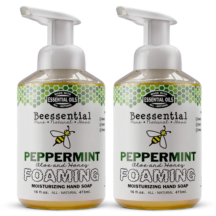 Peppermint , 32 Ounce : Beessential Refreshing Foaming Hand Soap 2 Pack, Peppermint, 32 Ounce