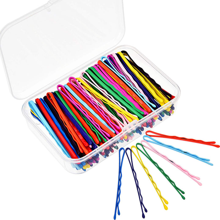 Bememo 100 Pieces Bobby Hair Pins Hair Styling Clips With 1 Storage Box For Girl And Women, 10 Colors