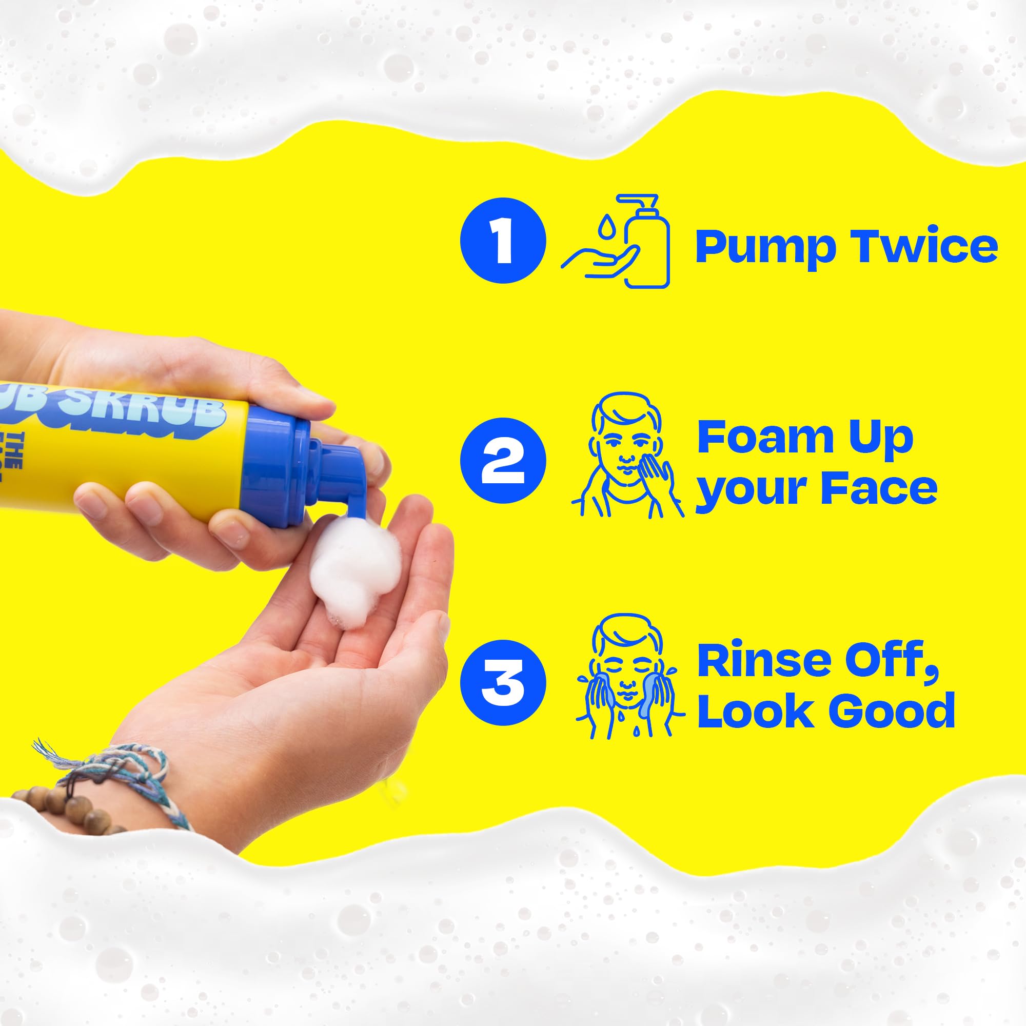 JB SKRUB The Face Wash - Gentle Facial Cleanser for Kids, Tween and Teen Boys - Fragrance-Free Foaming Face Wash with Aloe Vera & Chia Seed for Sensitive Skin - 5 Fl. Oz