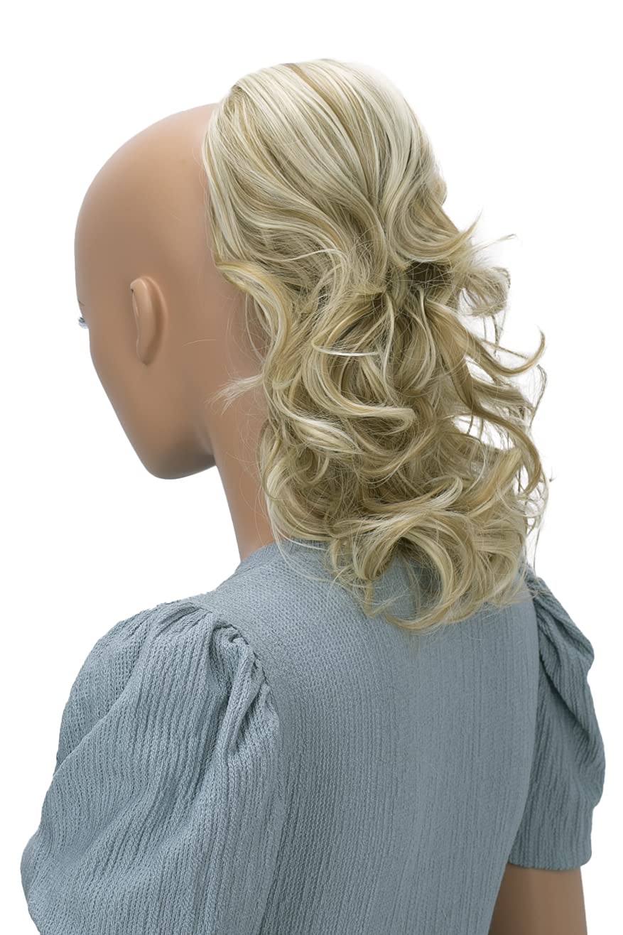 PRTTYSHOP Hair Piece Pony Tail Extension Draw String Voluminous Curly Heat-Resisting 14 light blonde mix 24H613 PH209