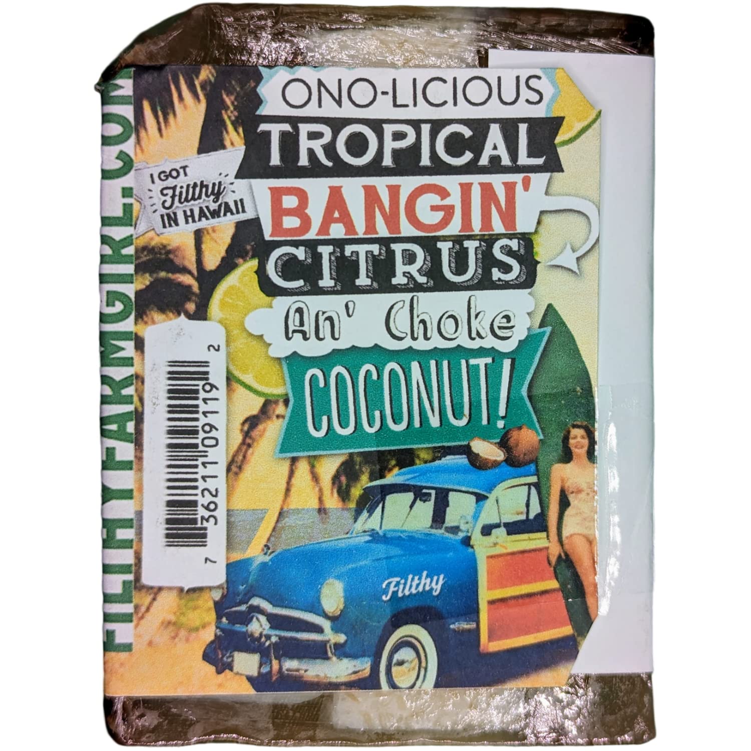 Filthy Surfer BAR SOAP Coconut Lime Grapefruit NATURAL Onolicious Citrus Choke