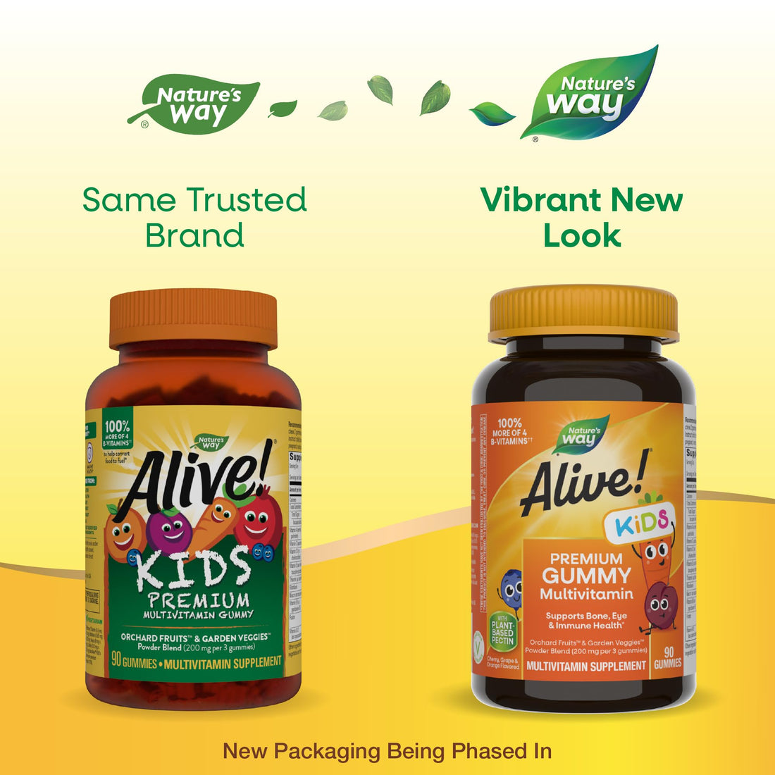 Nature's Way Alive! Children's Premium Gummy Multivitamin, Gluten Free, Made with Pectin, 90 Gummies