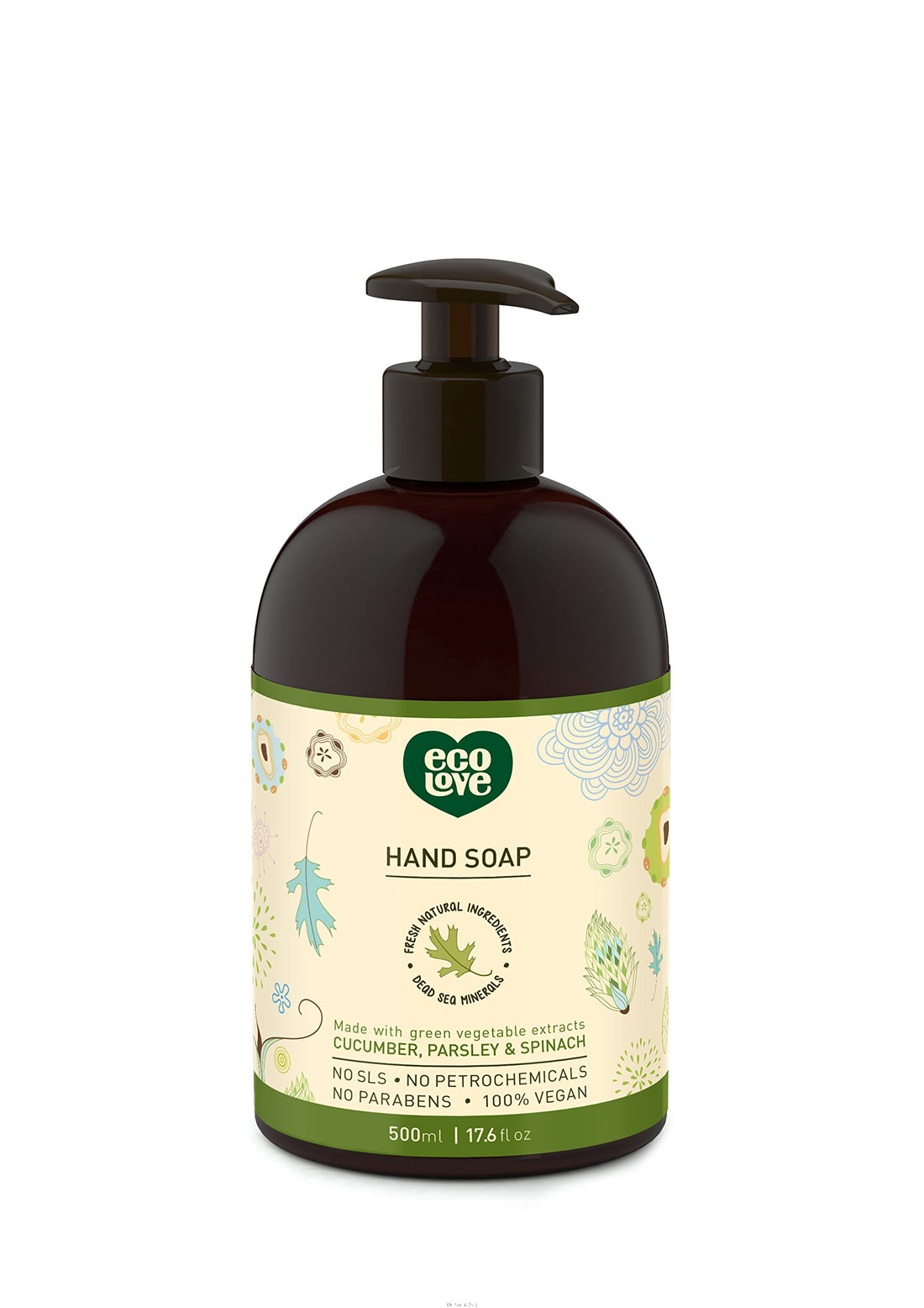 Green : ecoLove Green Collection Hand Soap - Cucumbers, Parsley & Spinach. 100% VEGAN (17.6 Oz)
