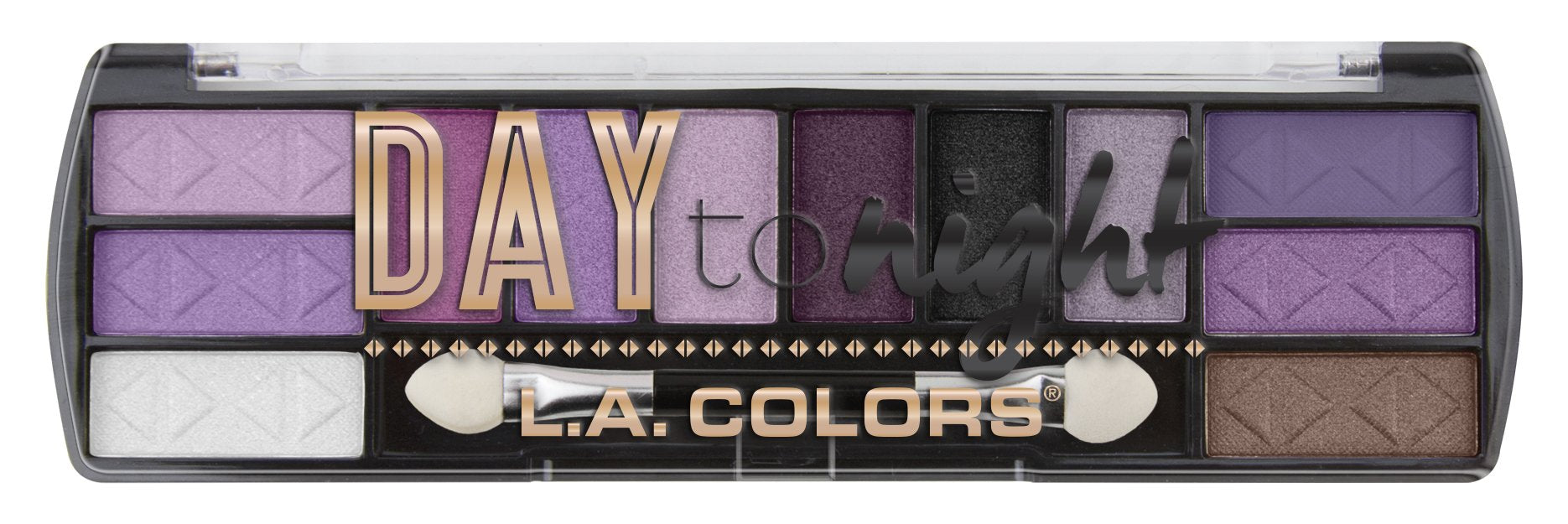 L.A. Colors Day To Night 12 Color Eyeshadow Palette, Twilight, 0.28 oz.