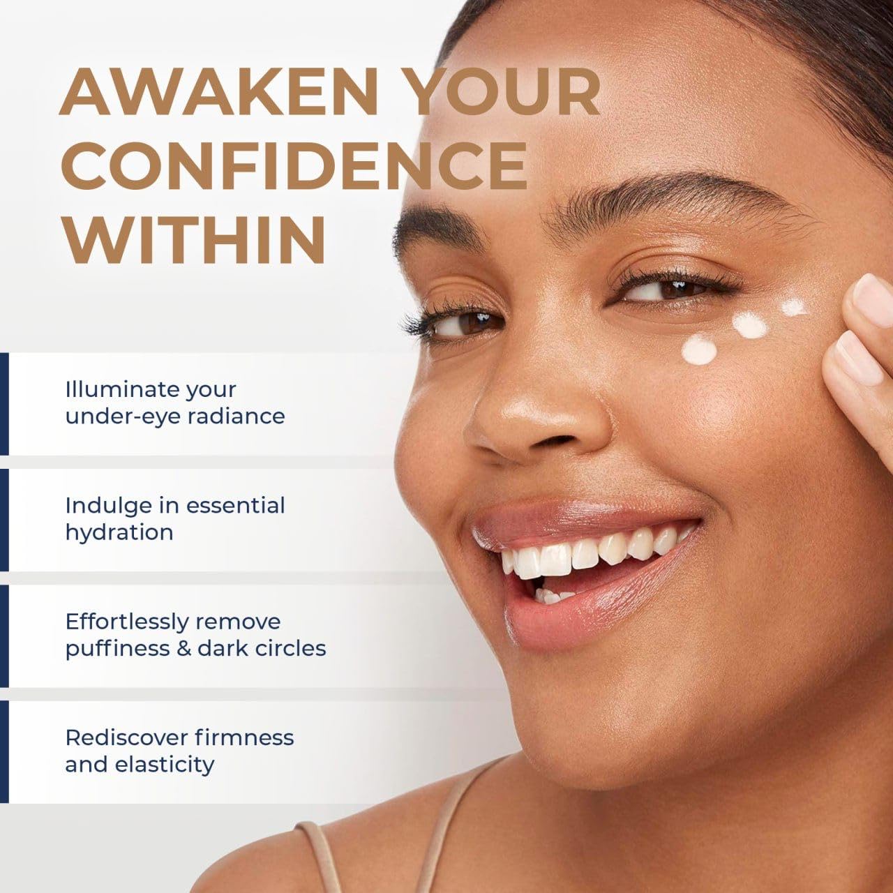 CARESILK Caffeine Eye Cream for Puffy Eyes Treatment + Hyaluronic Acid & Squalane - Under Eye Cream, Dark Circles Under Eye Treatment, Under Eye Corrector Serum - 0.5oz