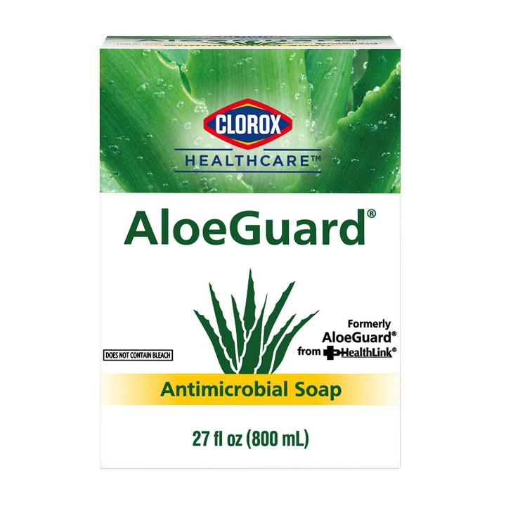 Clorox Healthcare AloeGuard Antimicrobial Soap, 27 Ounces Each (12 Pack) | Antimicrobial Hand Soap Pouch in Box | Antimicrobial Hand Soap Washes Germs on Skin