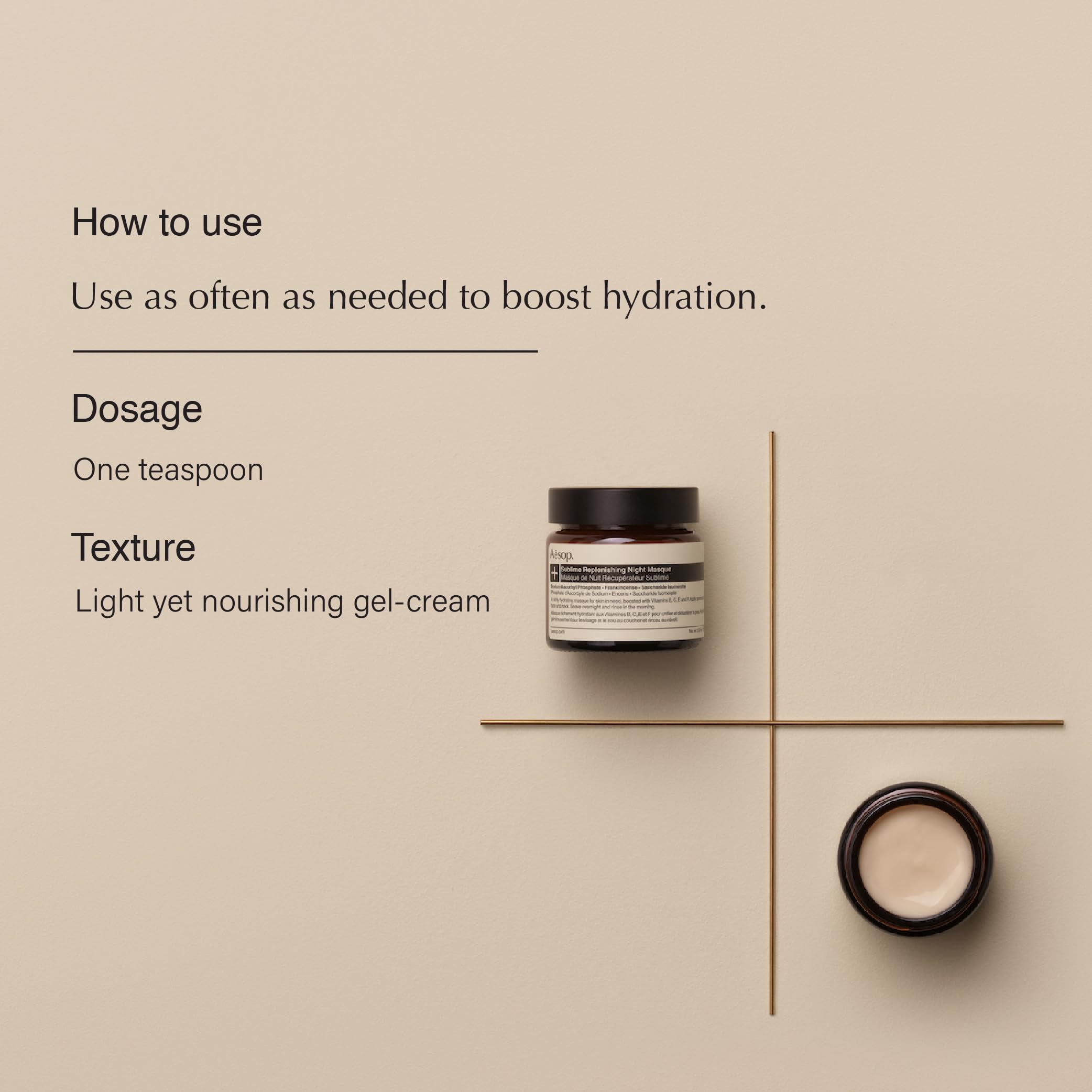 Aesop Sublime Replenishing Night Masque | Hydrating Masque with Vitamins B, C, E, and F | Overnight Mask for Dry, Dehydrated, Dull, Patchy Skin | 2.1oz / 60mL