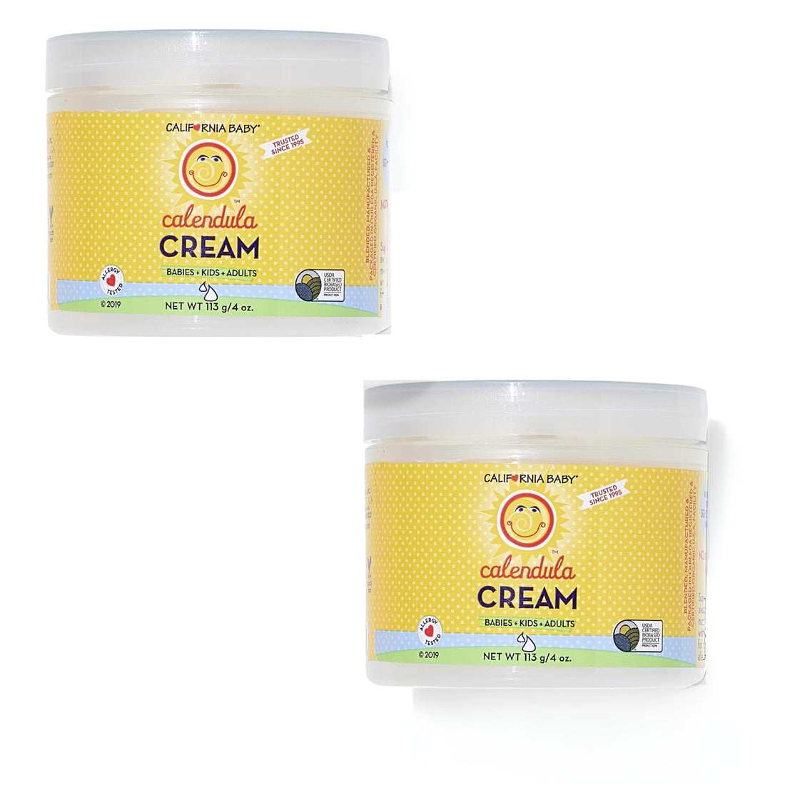 California Baby Calendula Cream | Soothing Baby Face Cream | 100% Plant-Based | Lavender Baby Lotion For Sensitive | Hypoallergenic | 2 Oz (Pack of 2)