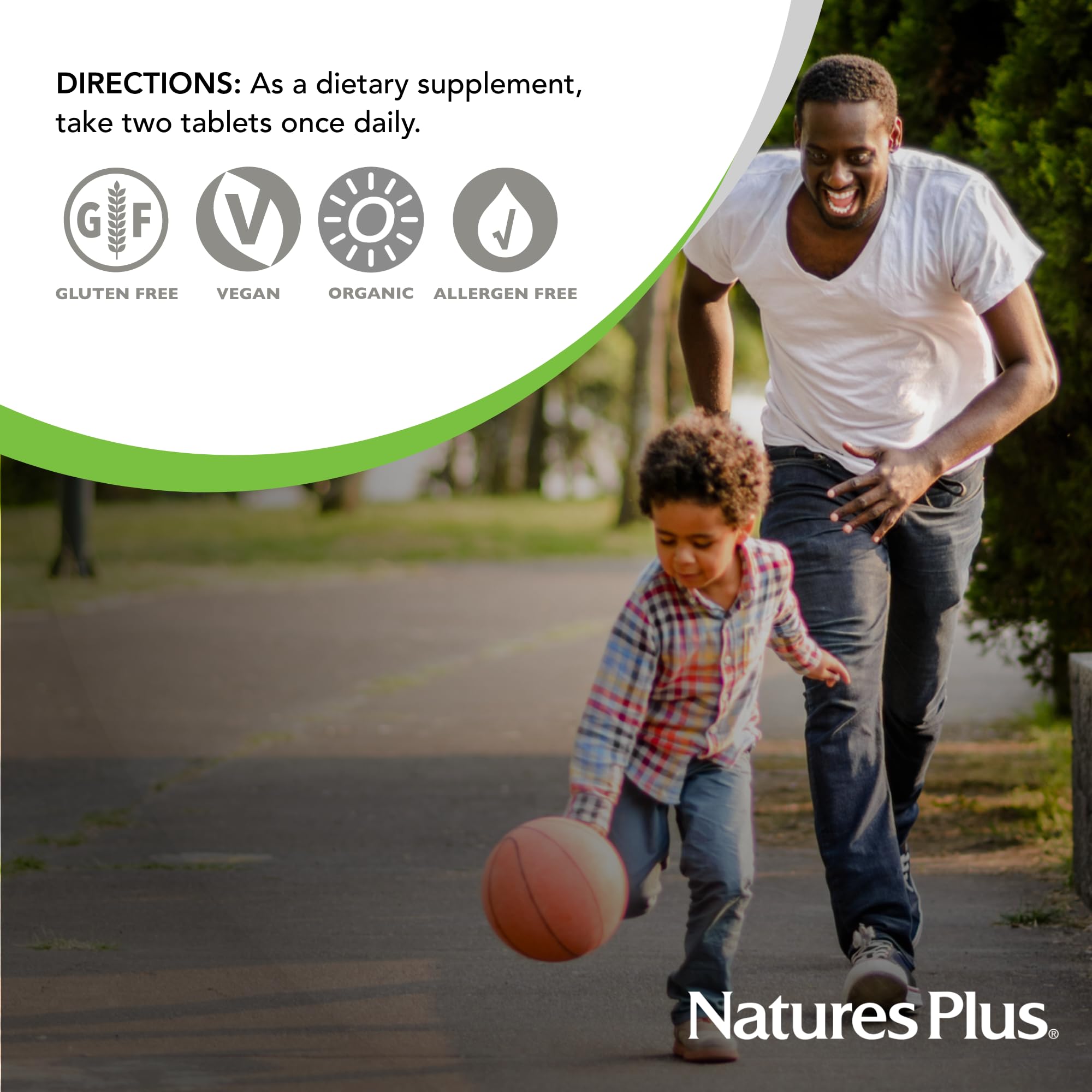 Natures Plus Ultra Juice Green Multivitamin - 90 Vegetarian Tablets, Bilayered - Multinutrients - Whole Green Foods & Global Algae - Non-GMO, Organic, Gluten-Free - 45 Servings