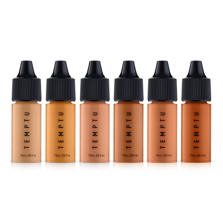 Temptu Perfect Canvas Hydra Lock Airbrush Foundation Starter Set, Medium/Tan, 6 Ct.
