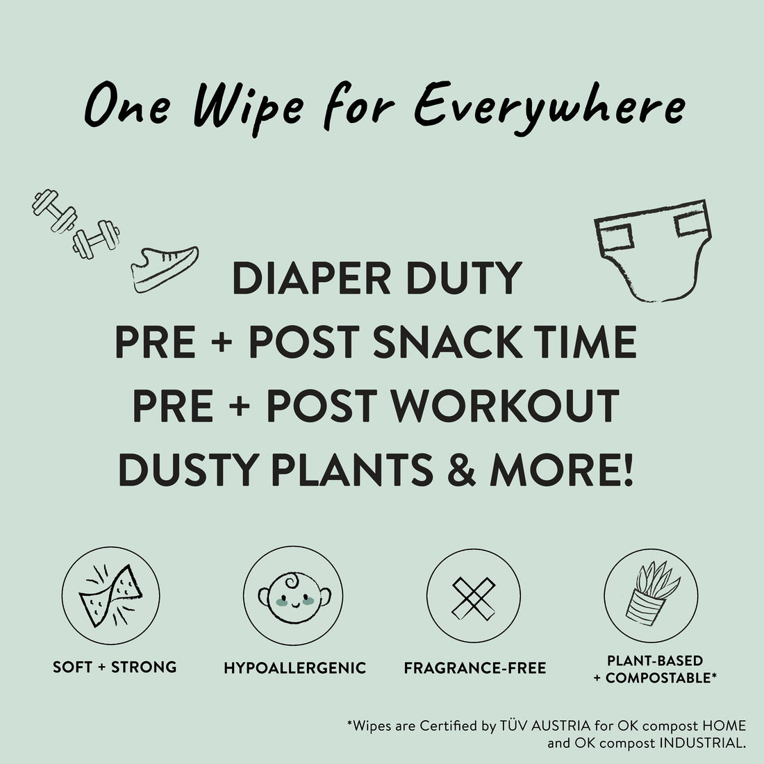 The Honest Company Clean Conscious Multi-Use Wipes | Hypoallergenic + Unscented for Sensitive Skin | Over 99% Water, Compostable, Plant Based, Baby Wipes | Geo Mood, 288 Count