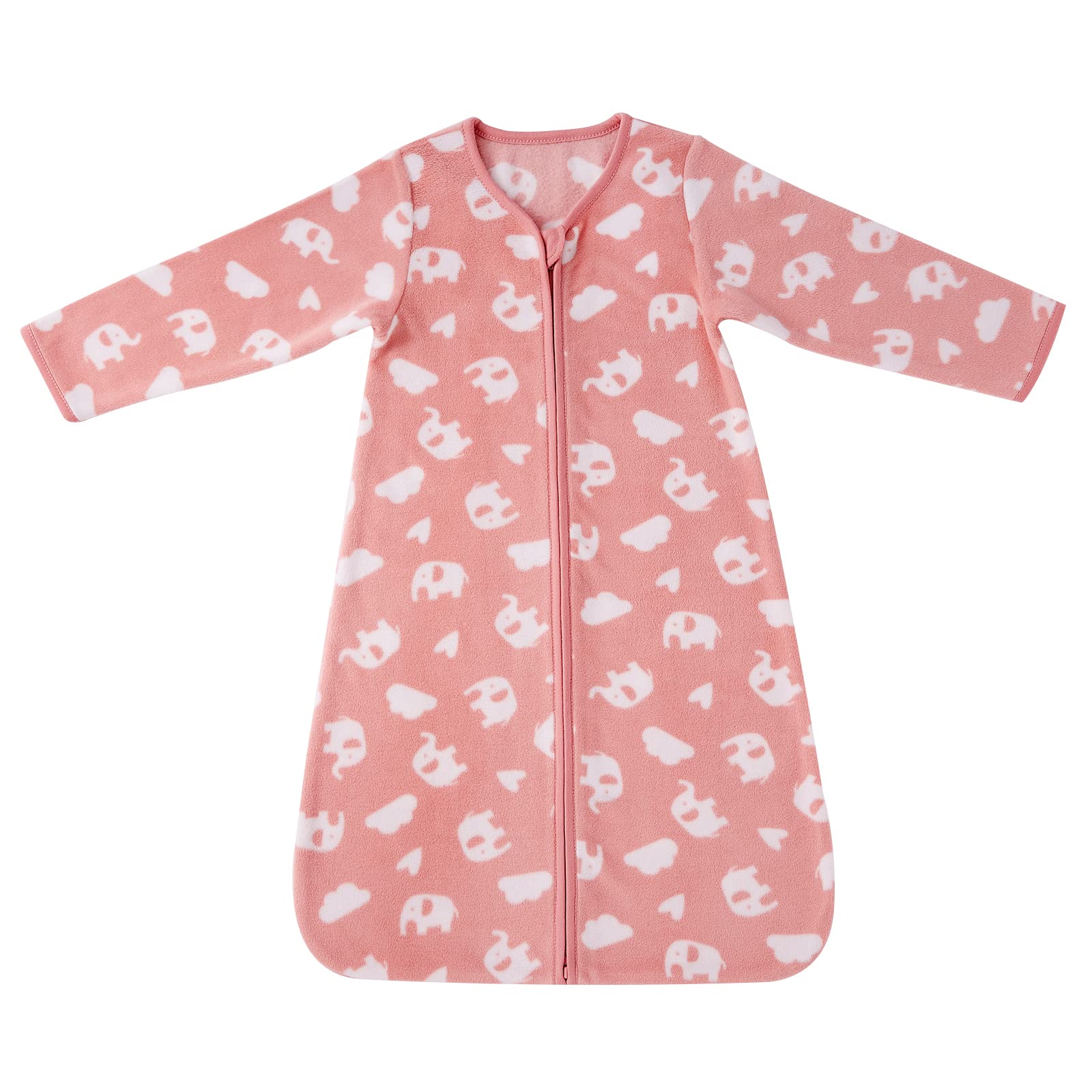 DaysU Micro Fleece Baby Sleep Sack 18-24 Months with Long Sleeves 1.5 TOG, Plush Warm Baby Wearable Blanket with 2-Way Zipper, Baby Girls Sleeping Bag for Toddler, Elephant