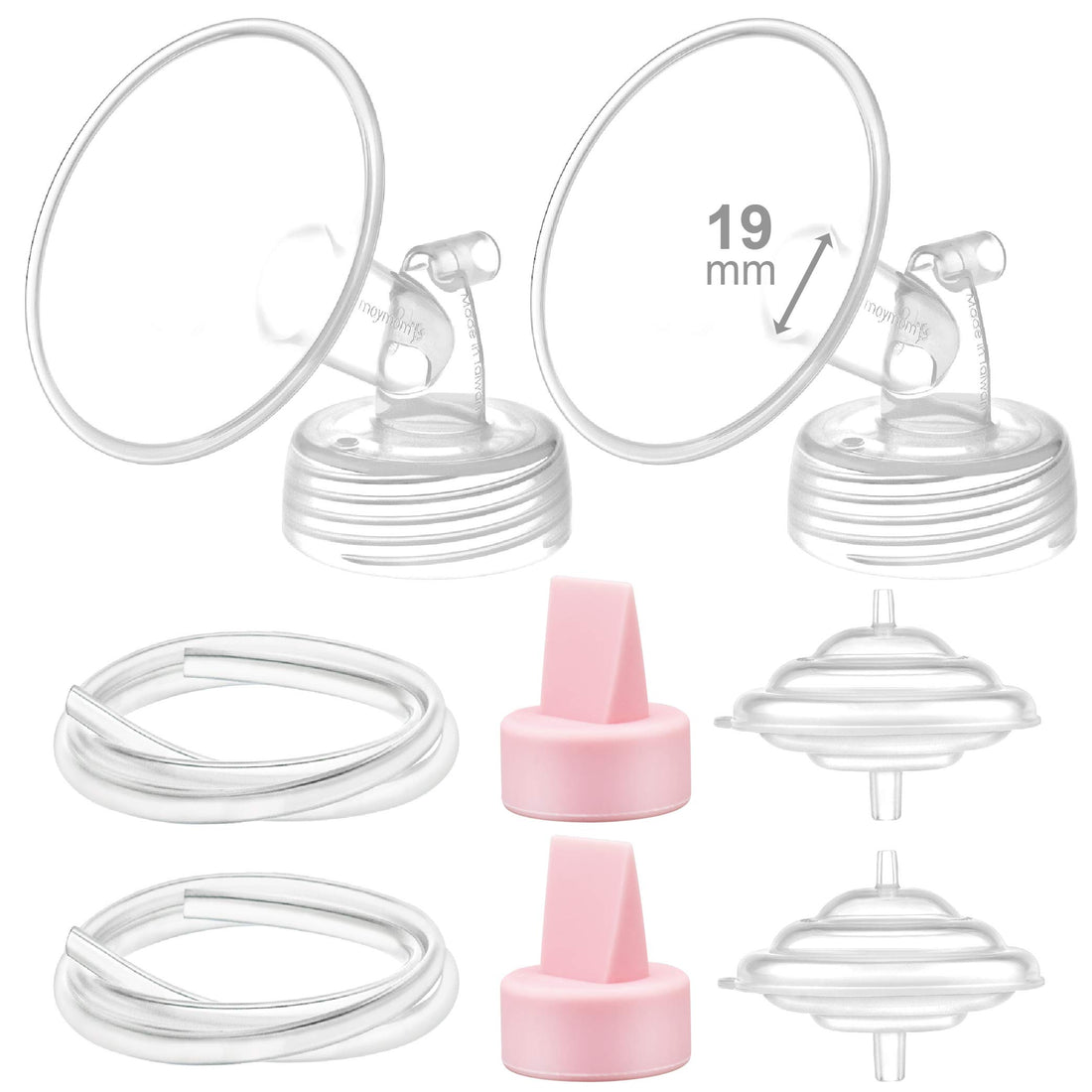 Maymom Pump Part Compatible with Spectra S2 Spectra S1 9 Plus Breastpump Not Original Spectra Replacement Pump Part 19mm Spectra Flange Spectra Duckbill Valve Pink