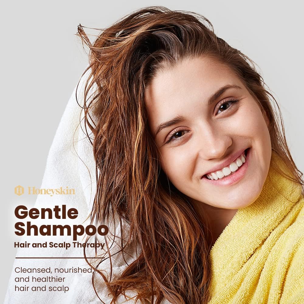 Hair Growth Shampoo for Women with Manuka Honey - Best Shampoo for Thinning Hair and Hair Loss - Sulfate-Free Shampoo for Color-Treated hair and Dry Scalp Hydrating Shampoo (16 oz)