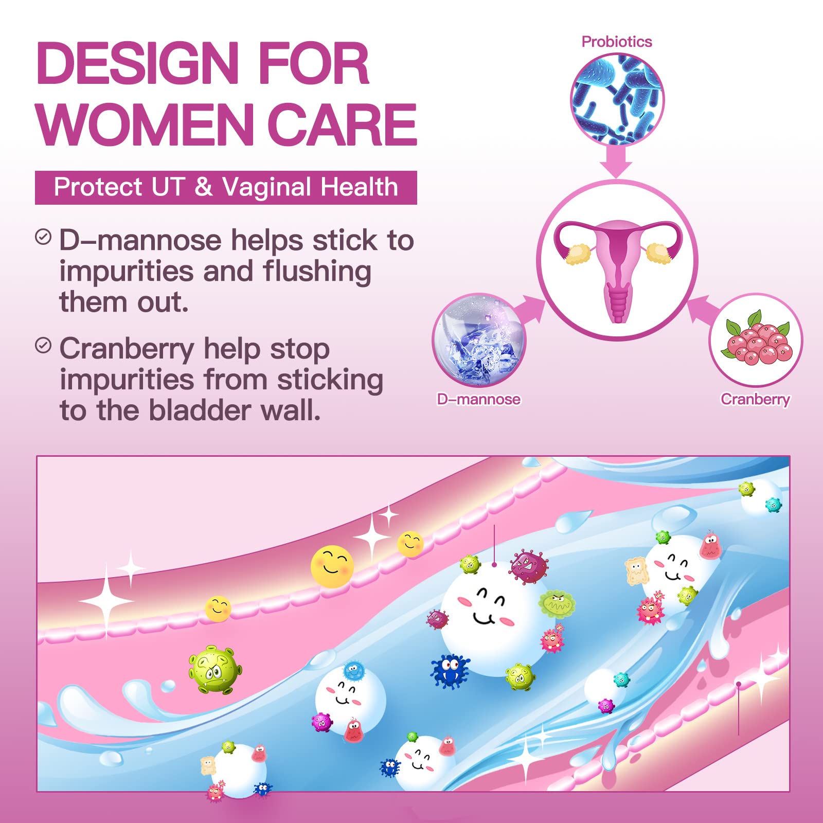 Probiorics for Women Probiotics Powder 50 Billion CFUs 13 Strain, Women's Probiotics with Prebiotics for Digestive Health and Immune Support, Cranberry for Urinary & Vaginal Health 30-Day-Supply