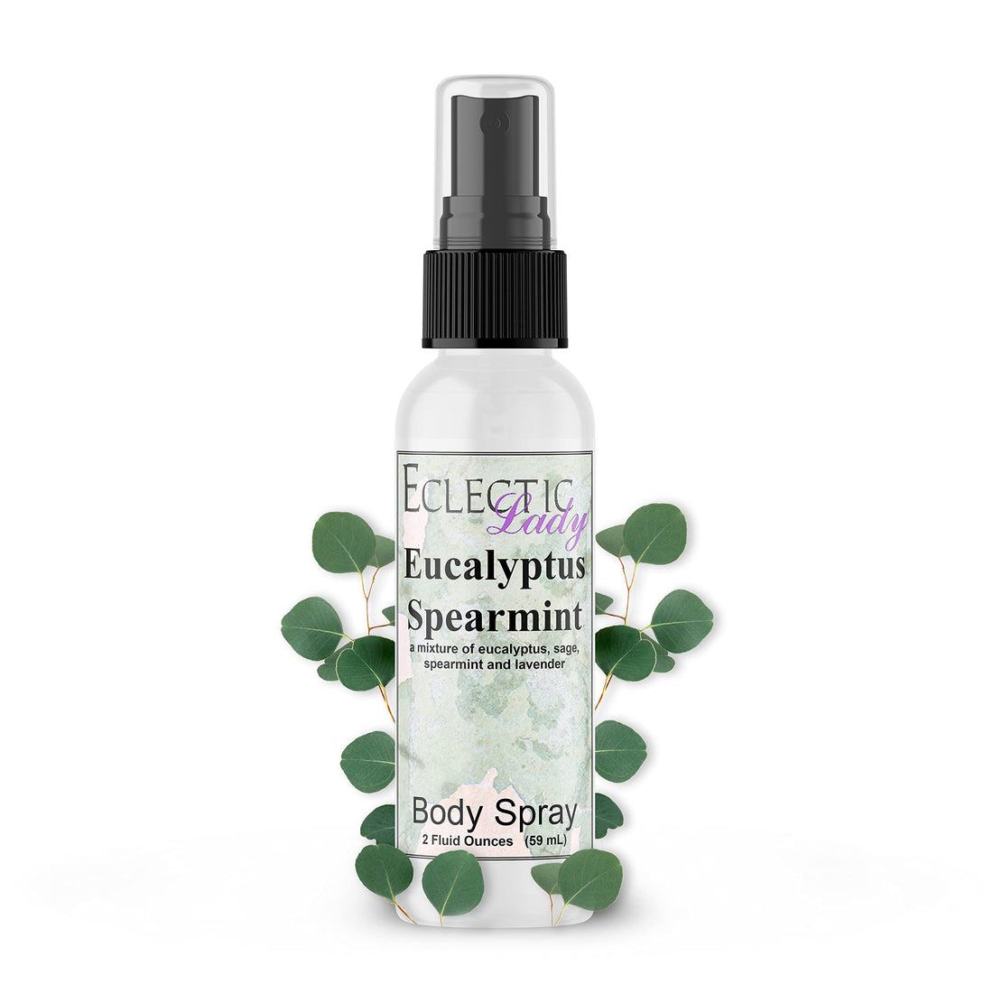 Eclectic Lady Eucalyptus Spearmint Moisturizing Body Spray Original Strength Spear Mint Fragrances, Handcrafted in USA, Paraben-Free, Phthalate-Free Fragrance (2 oz)