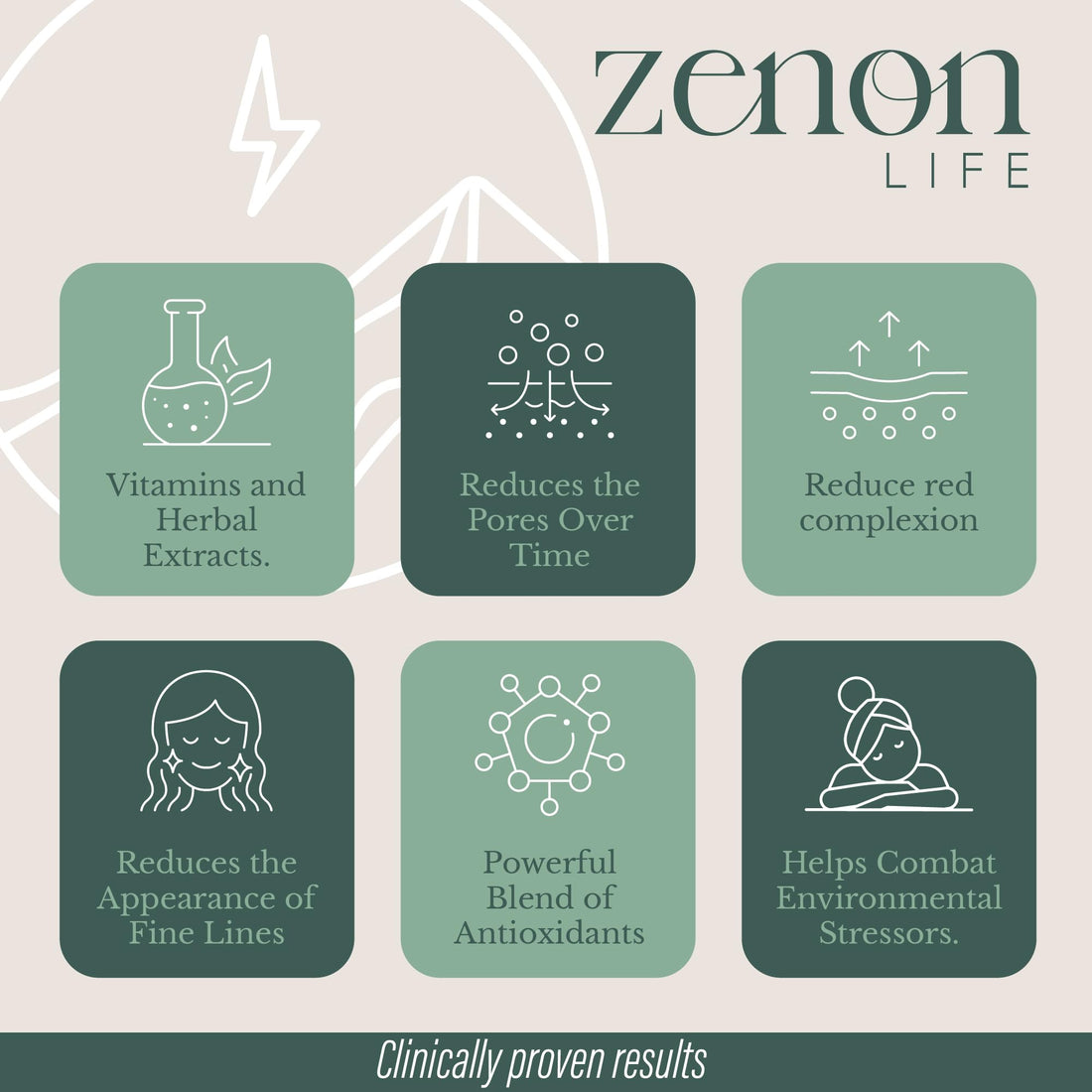 Zenon Life Perfecting Serum - Vitamin C+E Face Serum - Niacinamide Serum for Face - Complete Facial Serums for Skin Care Essence