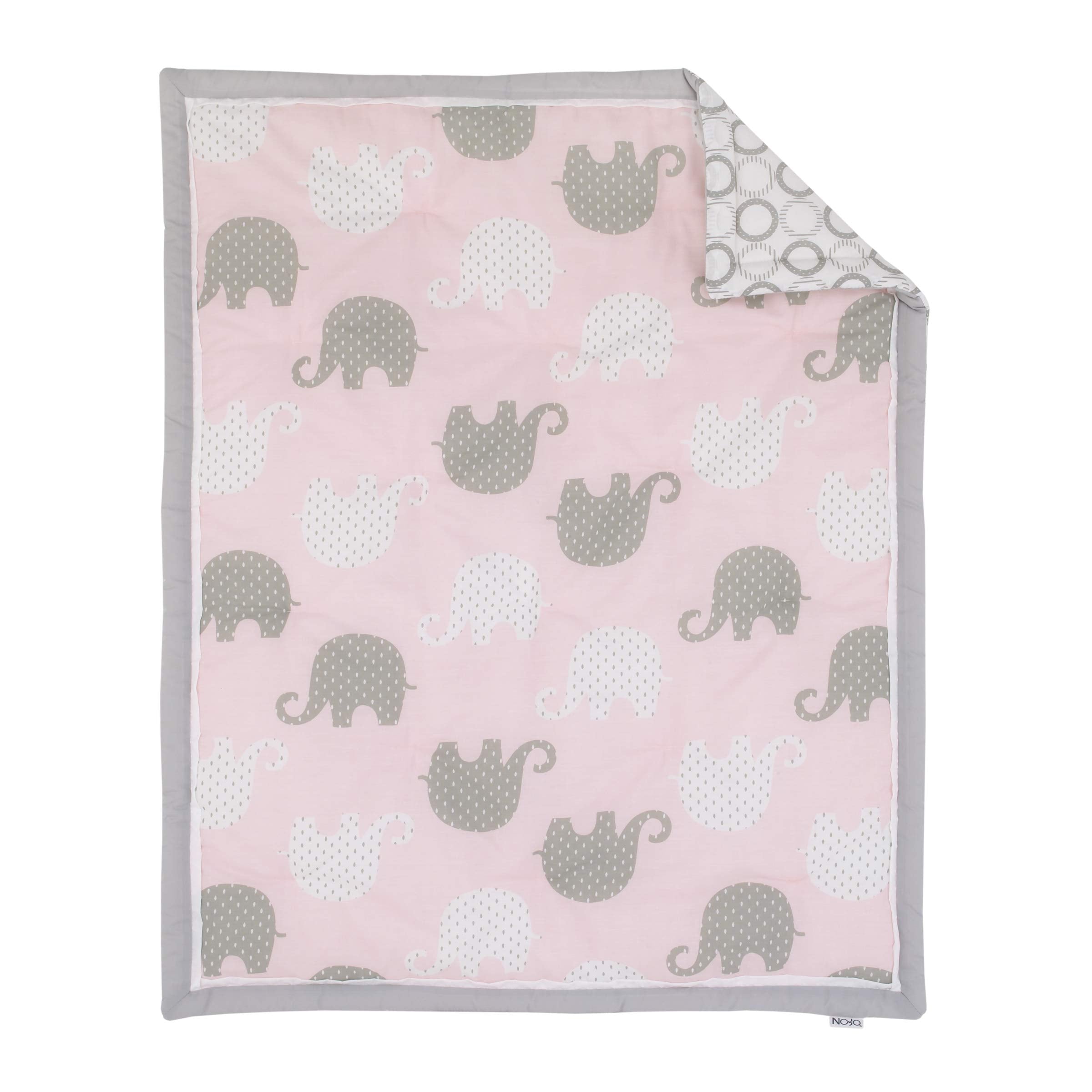 NOJO Dreamer - Pink/Grey Elephant 8 Piece Comforter Set