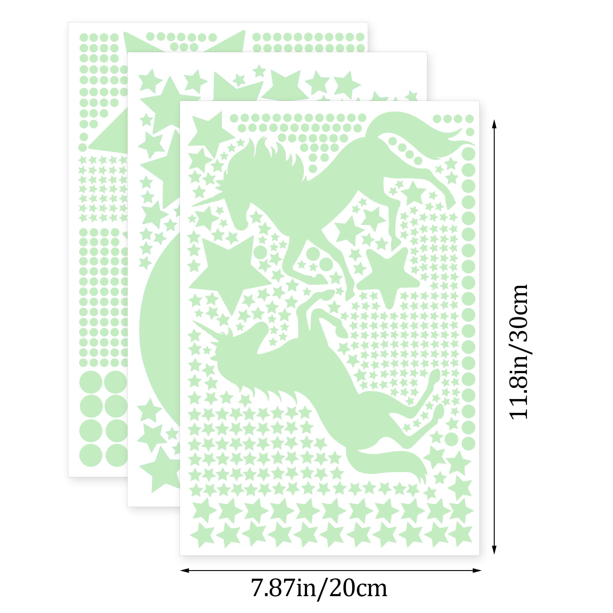 Glow in The Dark Stars for Ceiling,Unicorn Wall Decals Stickers Wall Decor for Girls Bedroom Luminous Glow Unicorn Stars Planet Ceiling Stickers for Baby Boys Kids Playroom Living Room Nursery