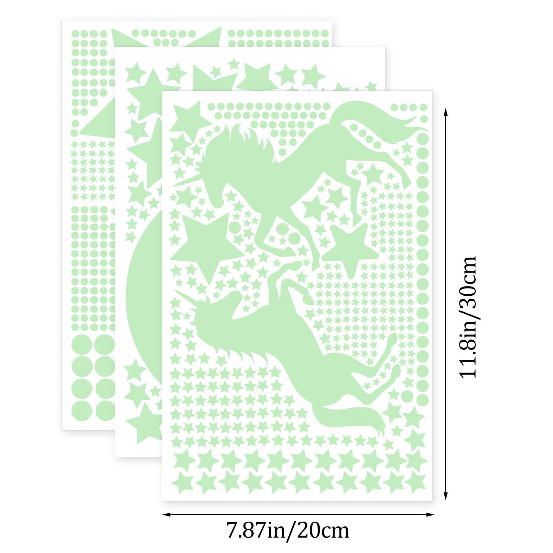 Glow in The Dark Stars for Ceiling,Unicorn Wall Decals Stickers Wall Decor for Girls Bedroom Luminous Glow Unicorn Stars Planet Ceiling Stickers for Baby Boys Kids Playroom Living Room Nursery